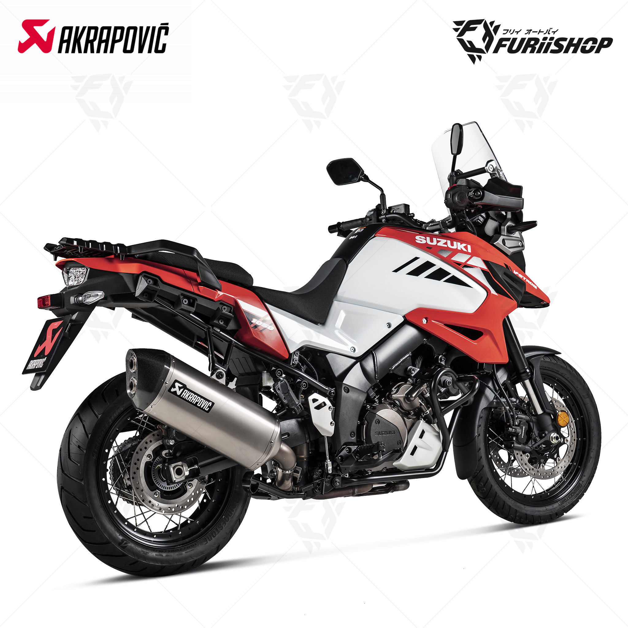 ท่อมอเตอร์ไซค์ Akrapovic - Slip on Titanium : for Suzuki Vstorm 1000 14-19