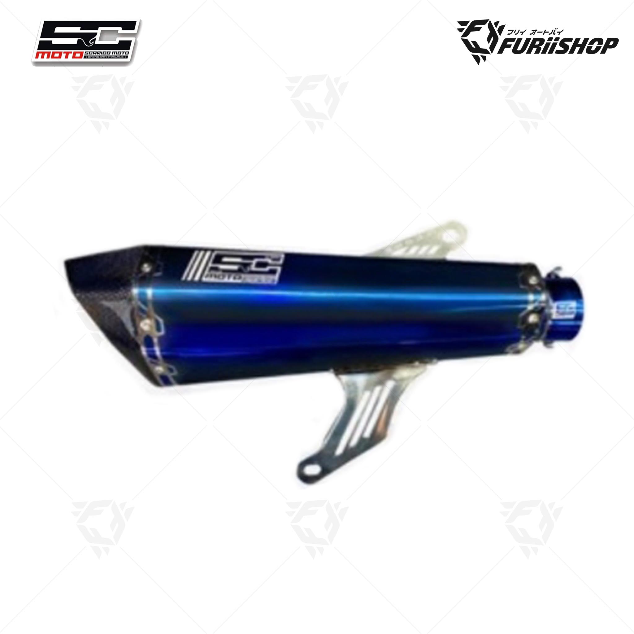 ท่อไอเสีย Slip-On SC MOTO รุ่น SM+ SD-5 BLUE SHINY สีเงา - น้ำเงิน