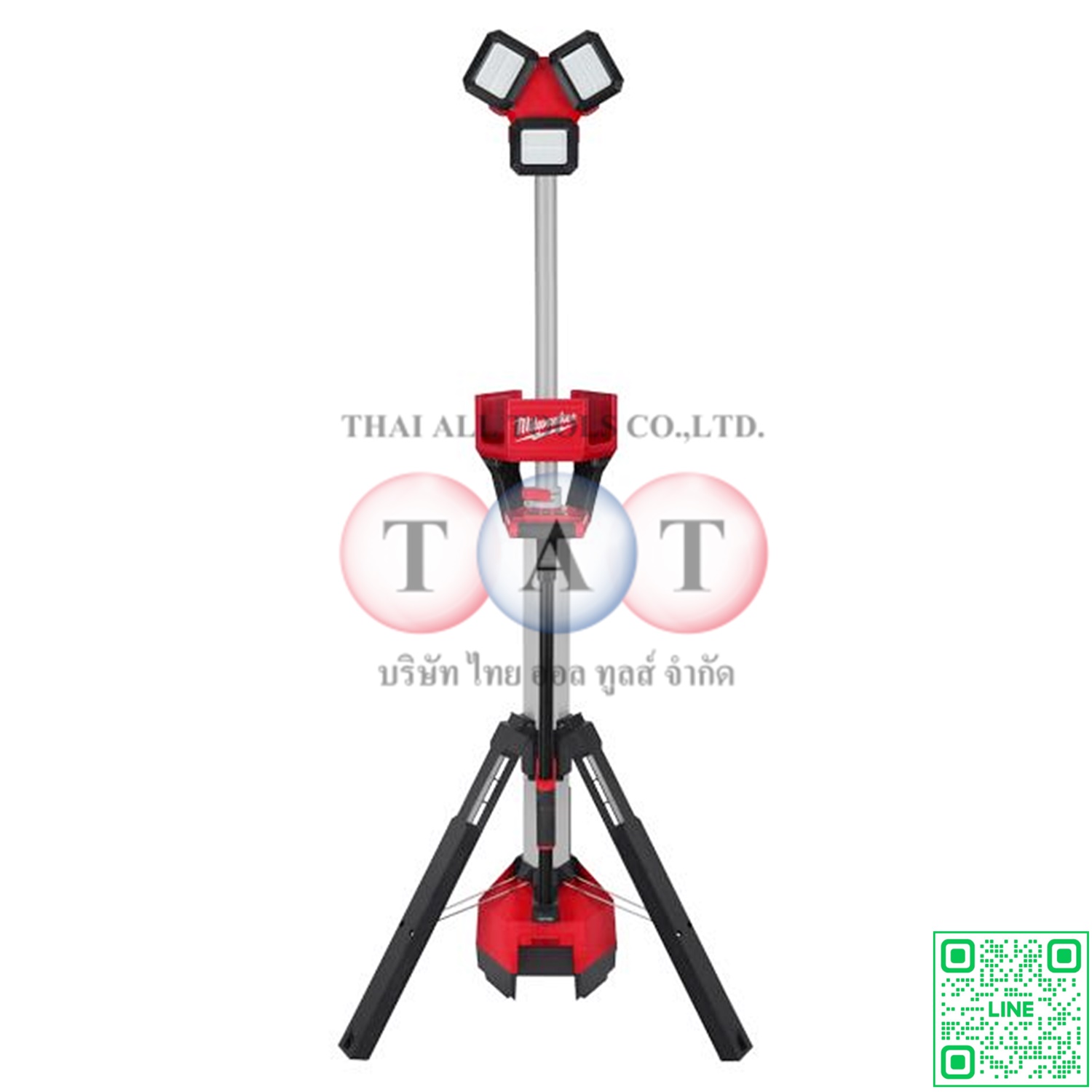 Milwaukee M18 HOSALC-0 ไฟตั้งพื้นที่ 6,000 ลูเมน หมุนหัวแนวนอนได้ 180° และแนวตั้ง 240°