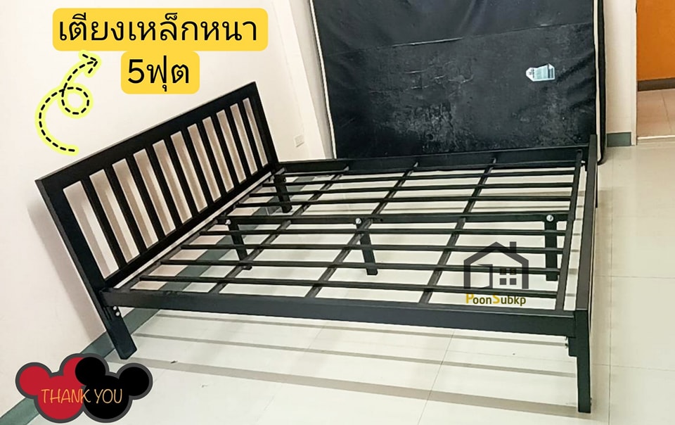 เตียงเหล็กอย่างหนา ขา3นิ้ว