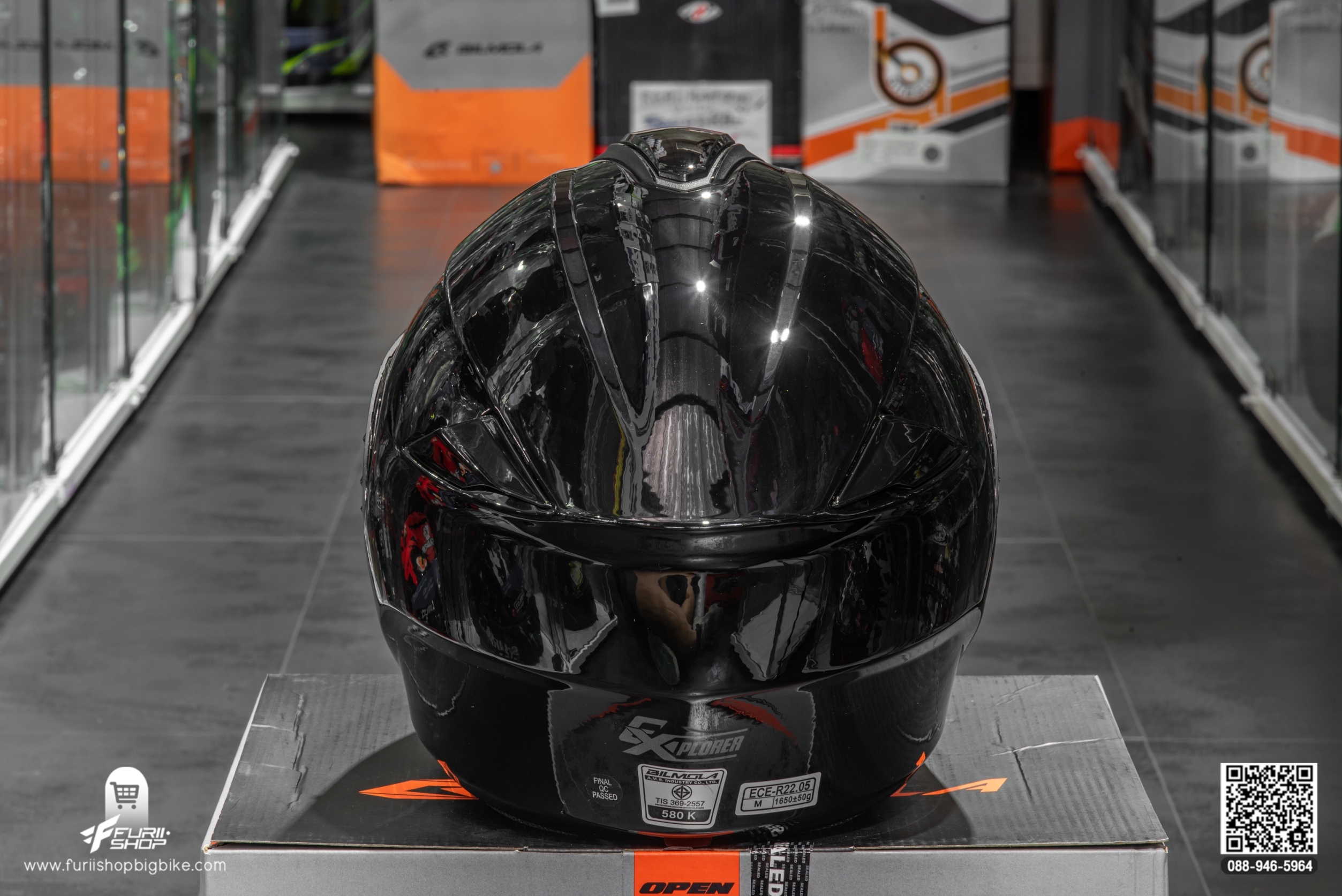 หมวกกันน็อค BIMOLA EXPLORER PLAIN BLACK (GLOSSY)