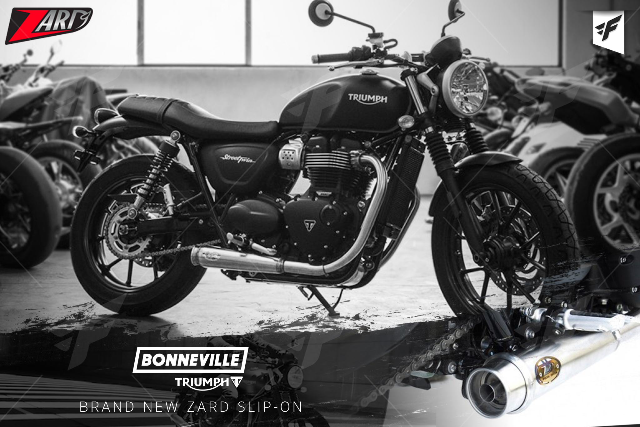 ท่อมอเตอร์ไซค์ ZARD SLIP-ON FOR TRIUMPH STREET TWIN ท่อแต่ง ท่อสูตร ท่อบิ๊กไบค์ ท่อBigbike ท่อไอเสีย
