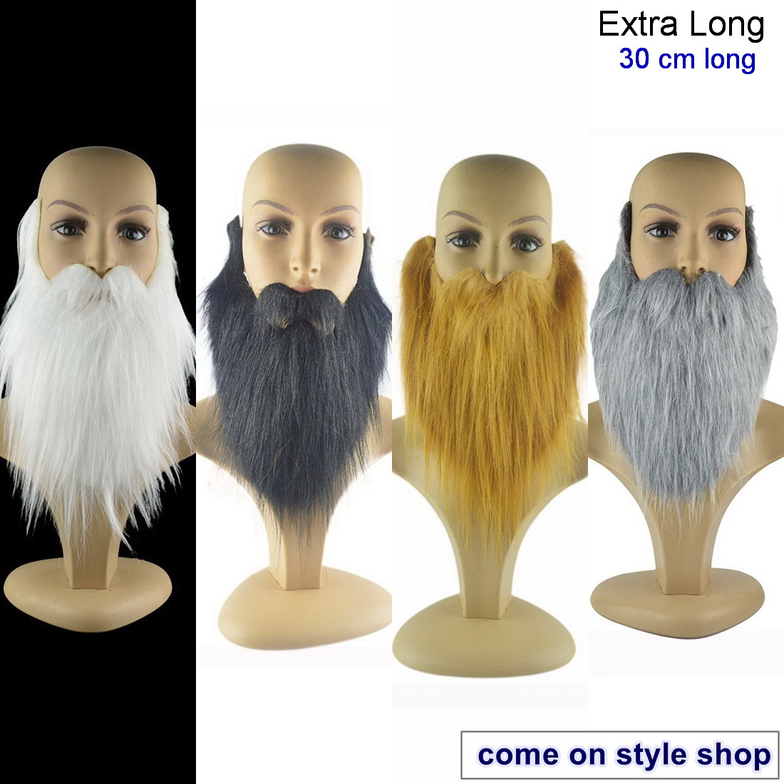 หนวดเคราแฟนซี Extra Long หนวกปลอม เคราปลอม การแสดง ปาร์ตี้ คอสเพลย์ Fancy Fake Mustache Beard for Funny Party