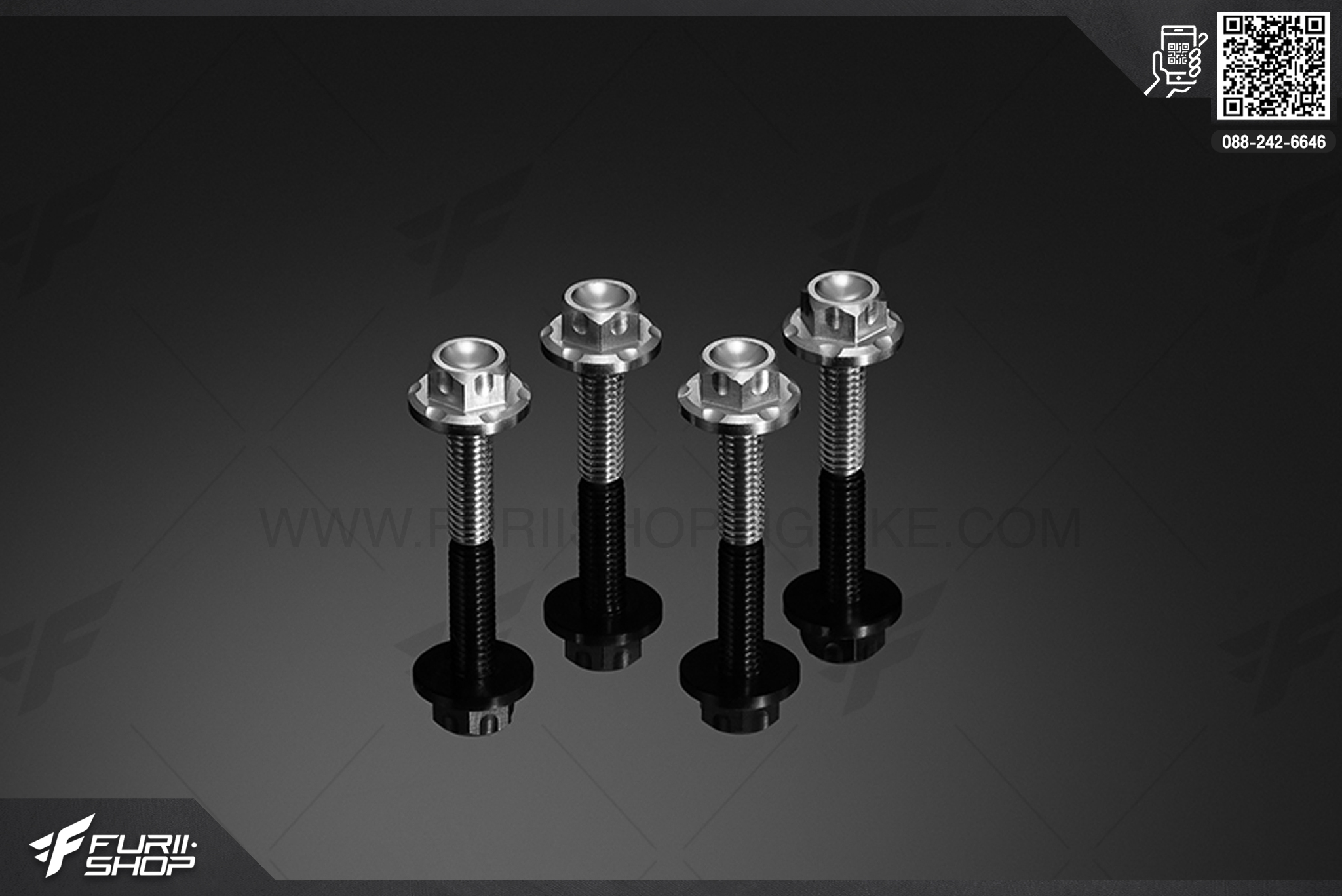 ชุดโบลท์สแตนเลส สําหรับบังลมหน้า (Stainless bolt set For windshield (4 Pieces)) Bikers Kawasaki NINJA 650 ABS (2012-2016)