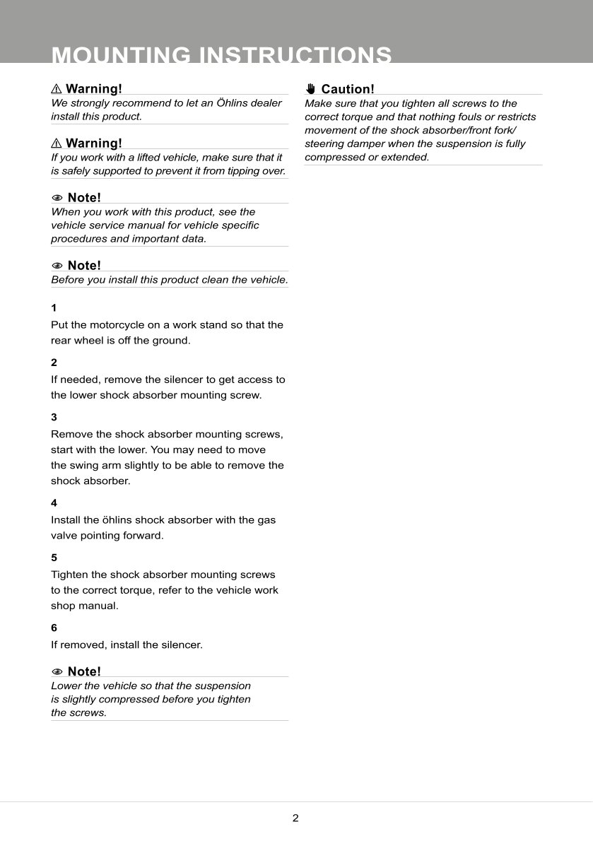 โช๊คหลังแต่ง Ohlins BM489 For BMW R nineT Racer ปี 2017-2020