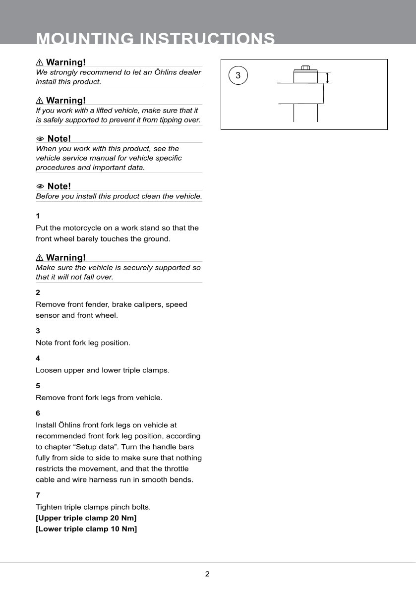 โช้คหน้า OHLINS FFHO101 FOR Honda CRF1100 Africa Twin Adventure Sports DCT (Showa) 2020-2023