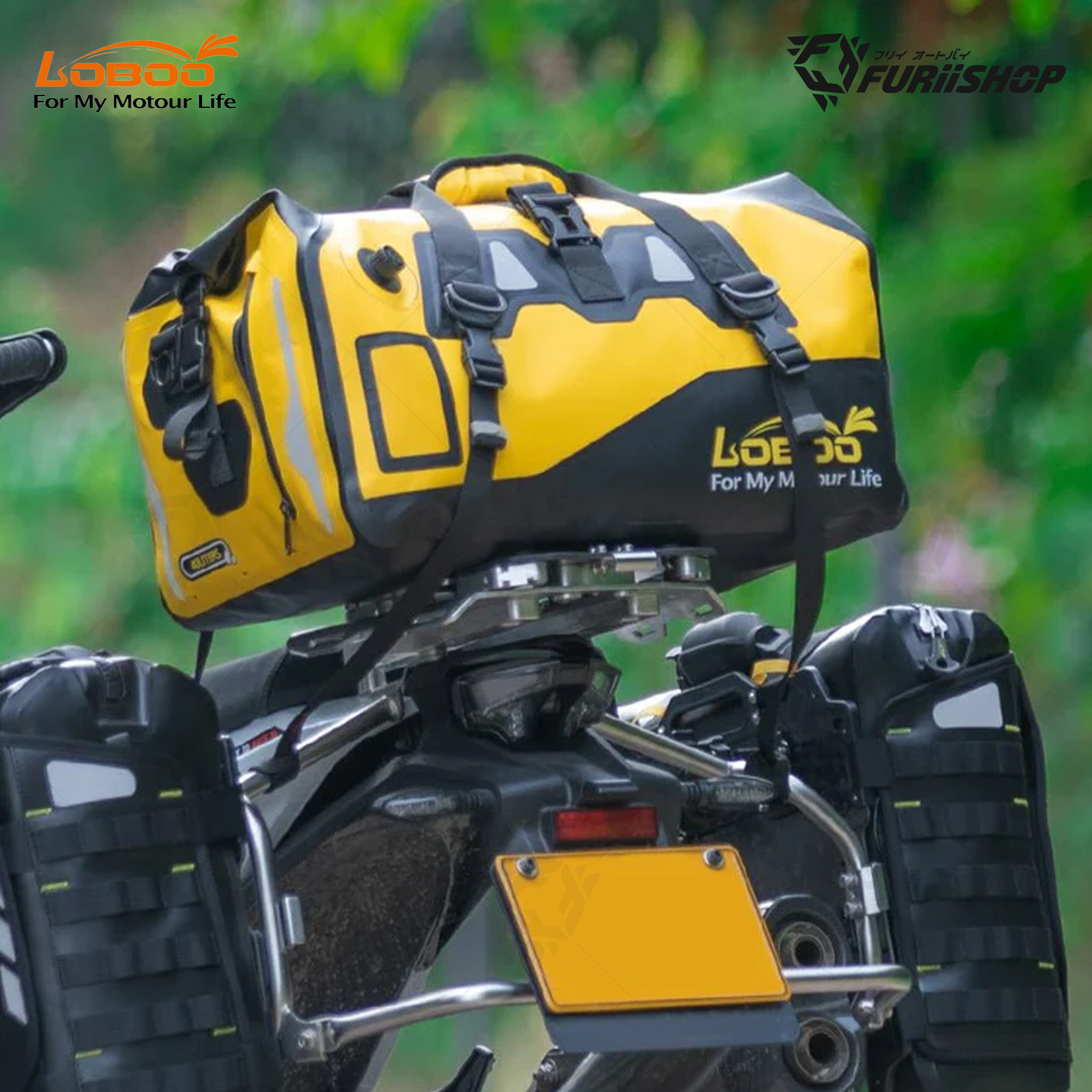 PVC Tail Bag กระเป๋าวางท้าย ผ้า PVC ขนาด 66 ลิตร สี ดำ/เหลือง