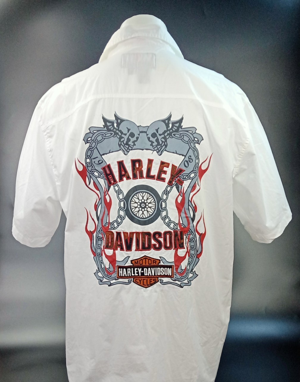 เสื้อ Shirt H-D แขนสั้นปักลาย #99073 ไซส์ XL