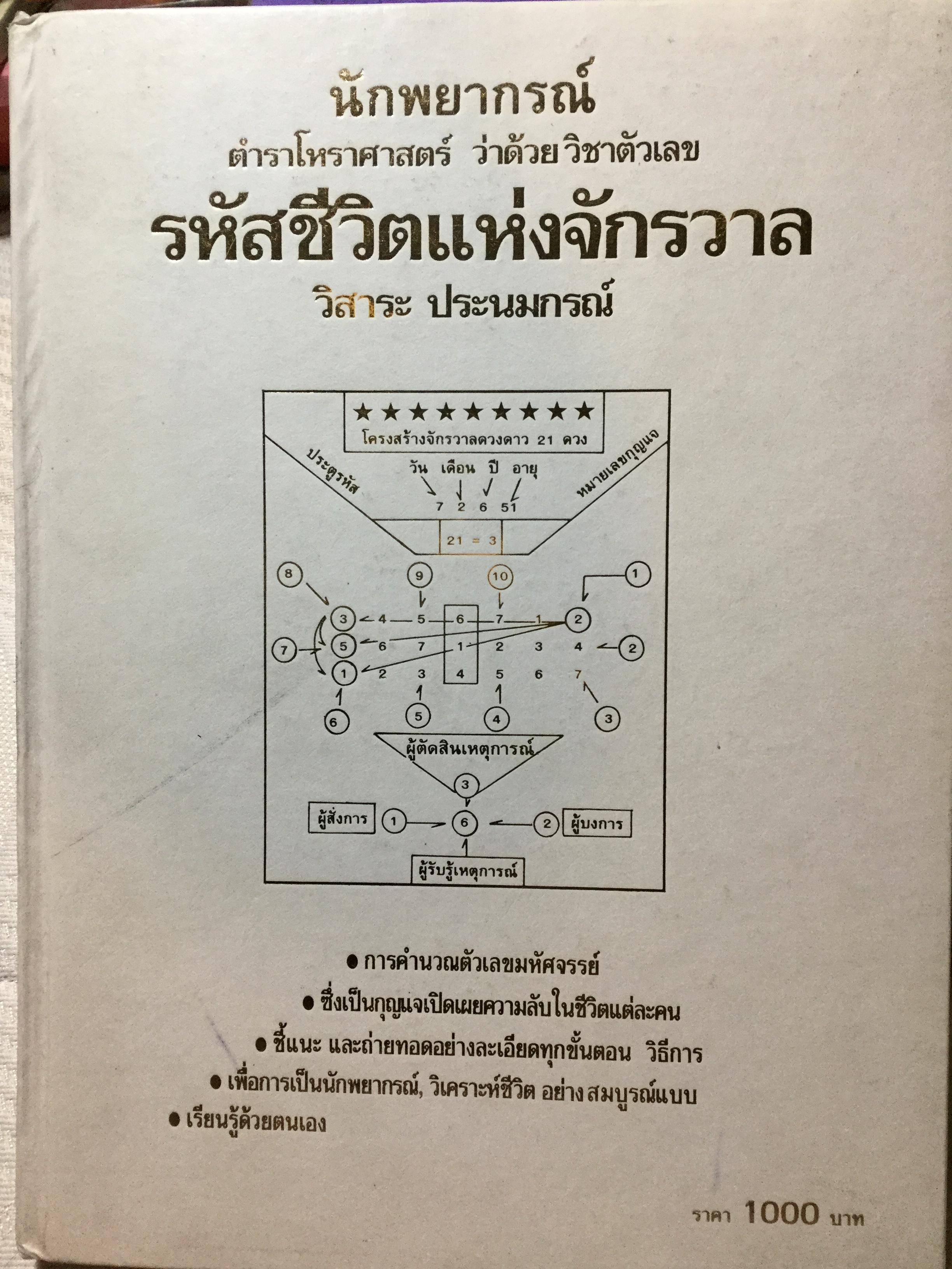 นักพยากรณ์ ตำราโหราศาสตร์ ว่าด้วยวิชาตัวเลข รหัสชีวิตแห่งจักรวาล ผู้เขียน วิสาระ ประนมกรณ์ 0 กก.