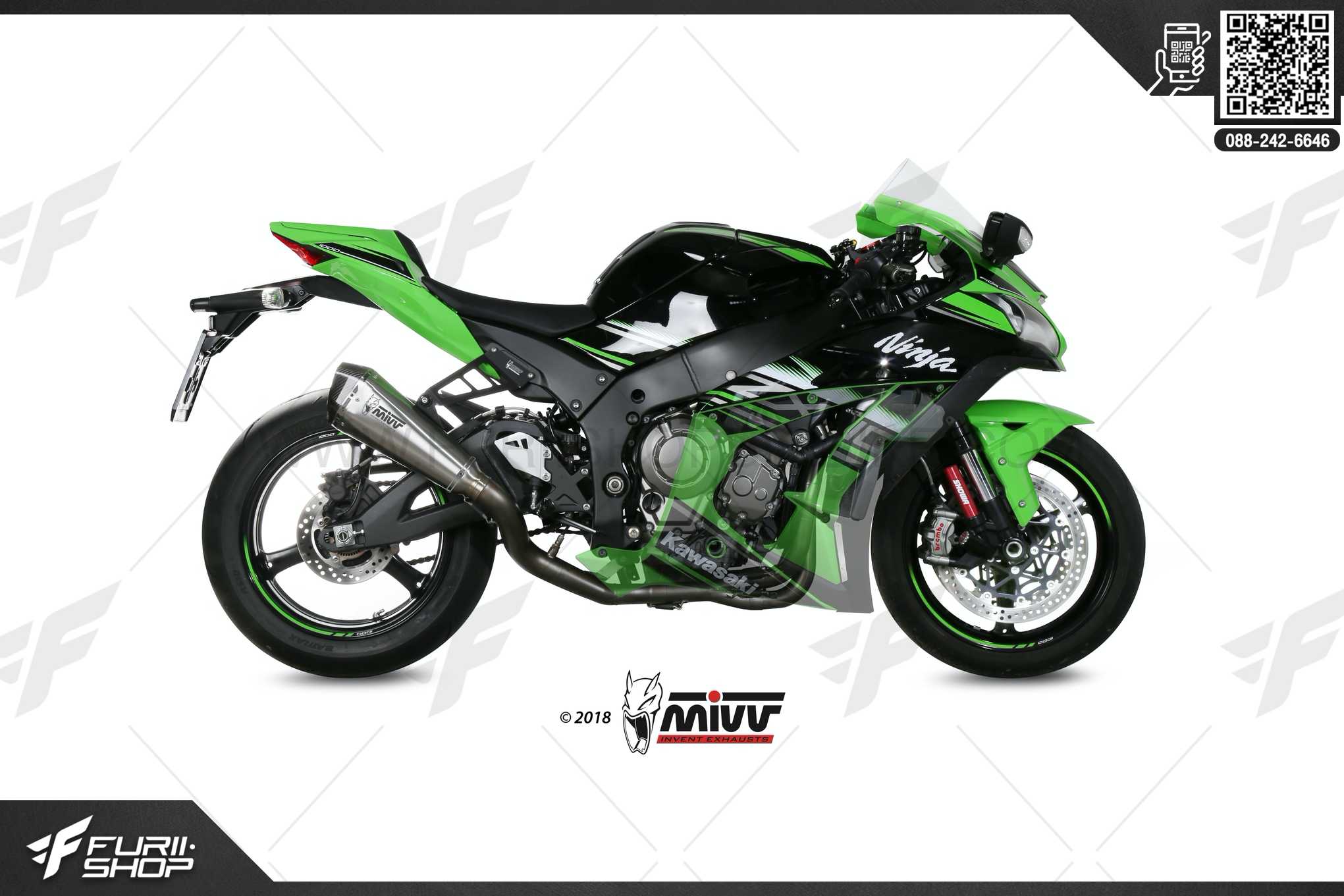 ท่อมอเตอร์ไซค์ MIVV FOR ZX10 DELTA RACE ST STEEL CARBON CAP POWER STEEL 2016-2018 ท่อแต่ง ท่อสูตร ท่อบิ๊กไบค์ ท่อBigbike ท่อไอเสีย