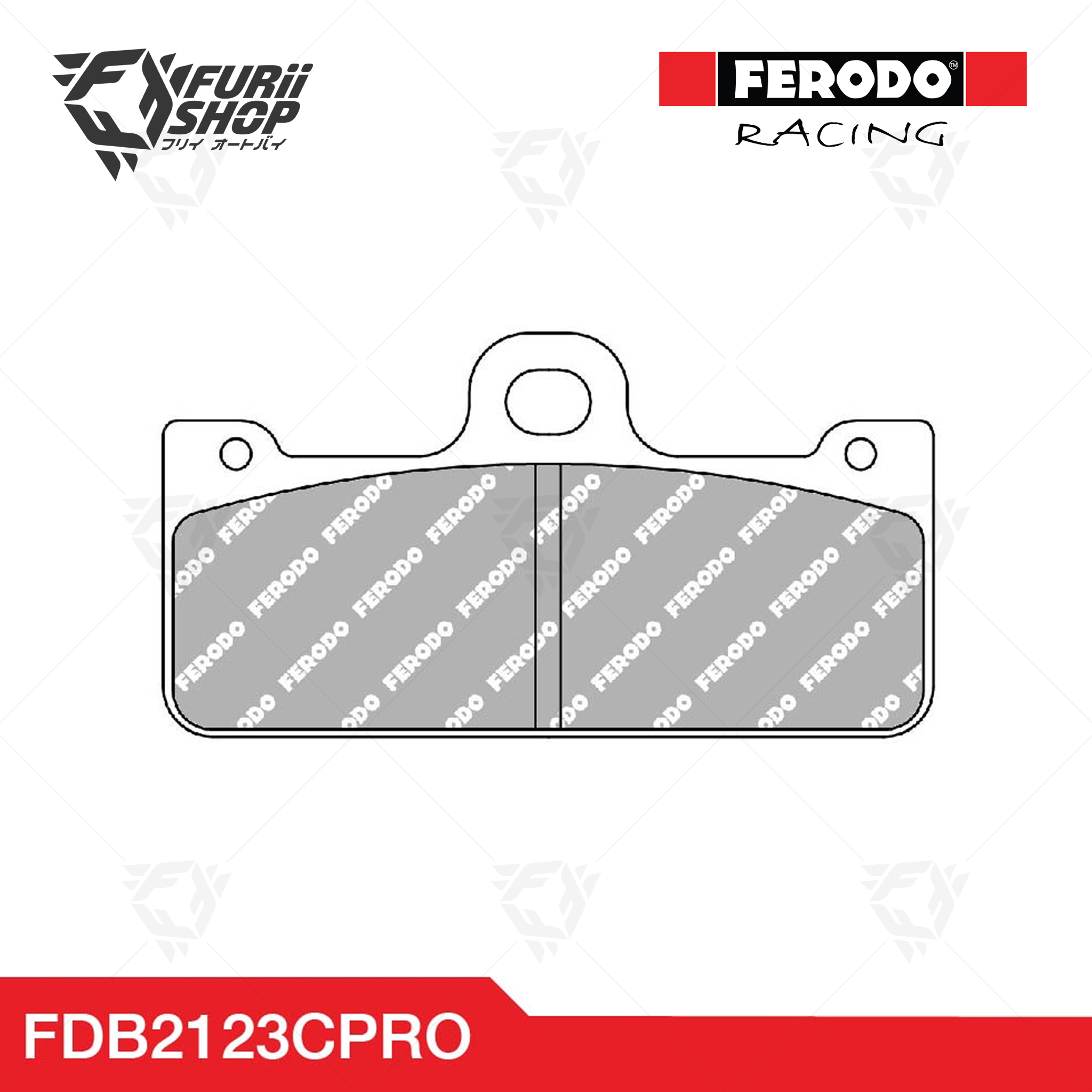 ผ้าเบรกหน้า-หลัง FERODO RACING : For BREMBO : GP4 RR 108 mm. (FDB2123CPRO)