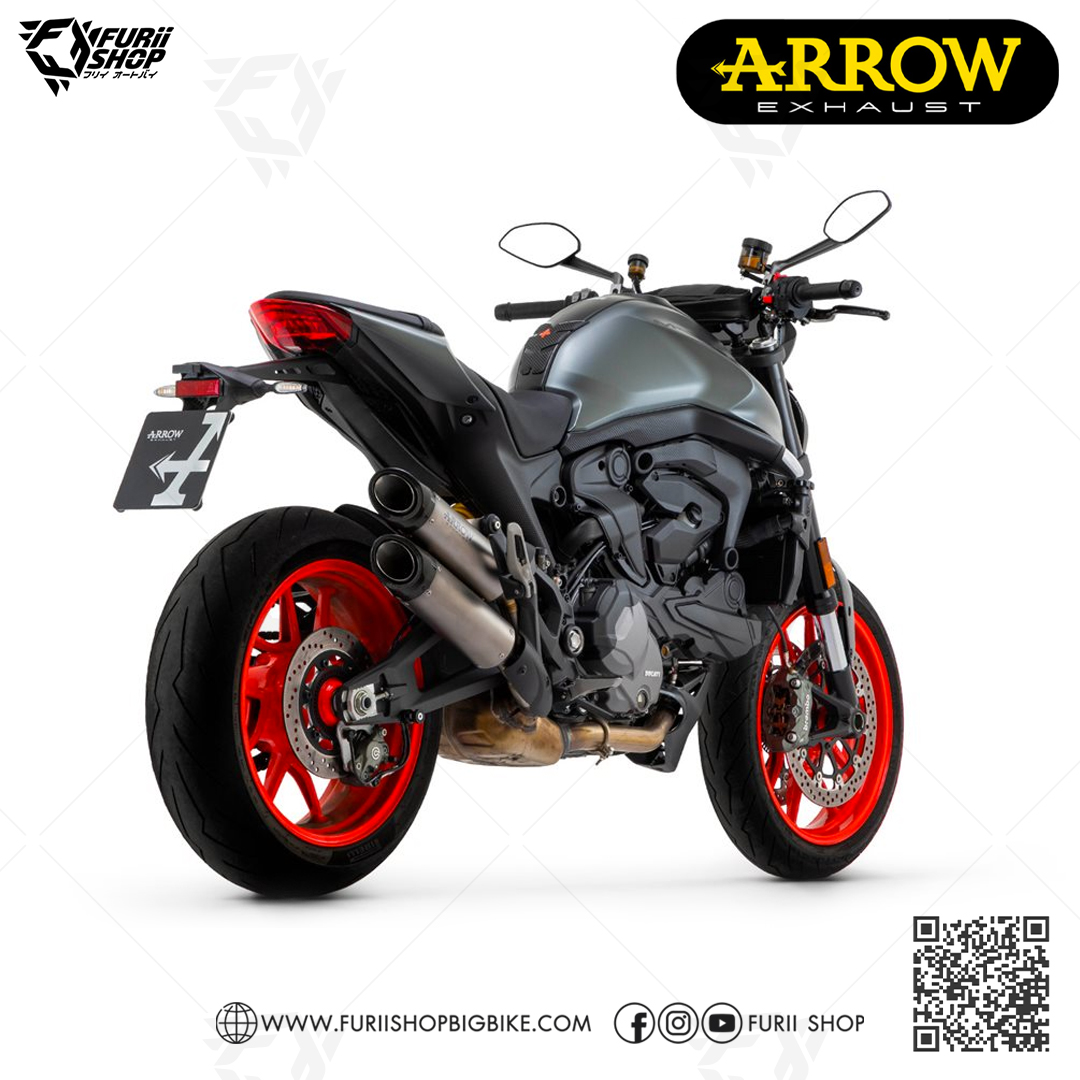ท่อมอเตอร์ไซค์ Arrow Slip on Twin Titanium : for Ducati Hypermotard 950 2019-2022