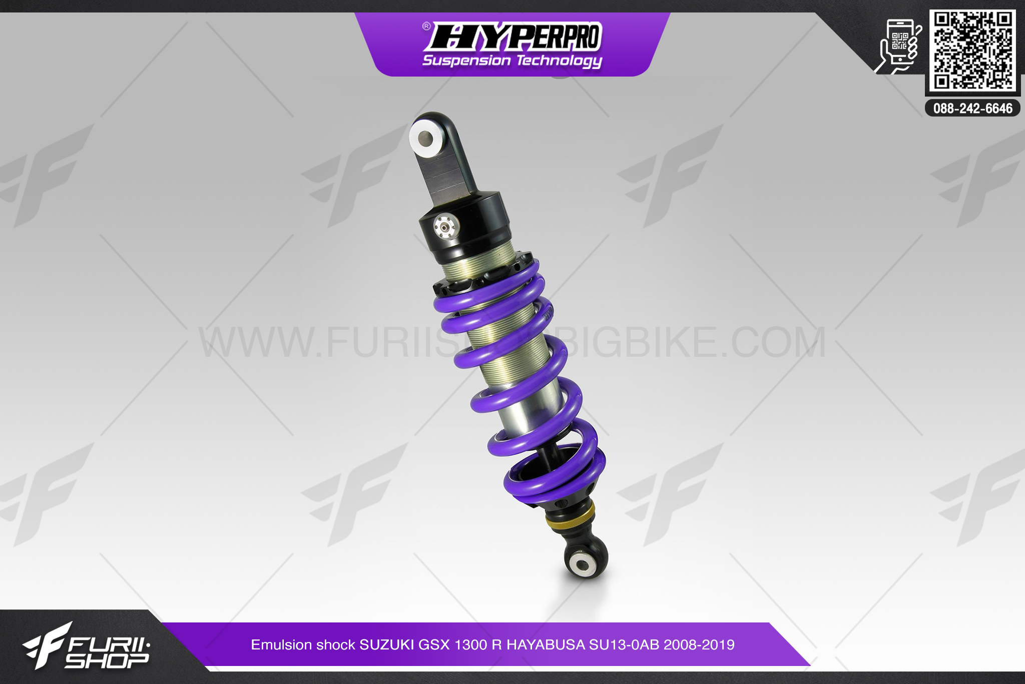 โช้คหลัง HYPERPRO Emulsion shock SUZUKI GSX 1300 R HAYABUSA SU13-0AB 2008-2019