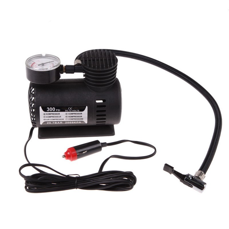 ปั้มลมสำหรับเติมลมยางรถ-สูบลมเรือยาง-Portable Versatile 12V Auto Car Electric Air Compressor Universal Bicycle Motor Tire Tyre Infaltor Pump 300 PSI
