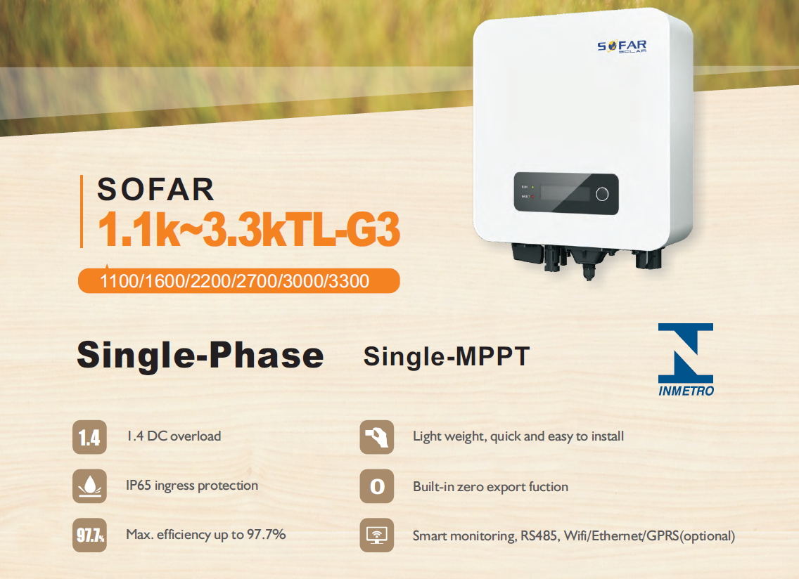 SOFAR Grid tie/ On grid Inverter รุ่น 1.6kW