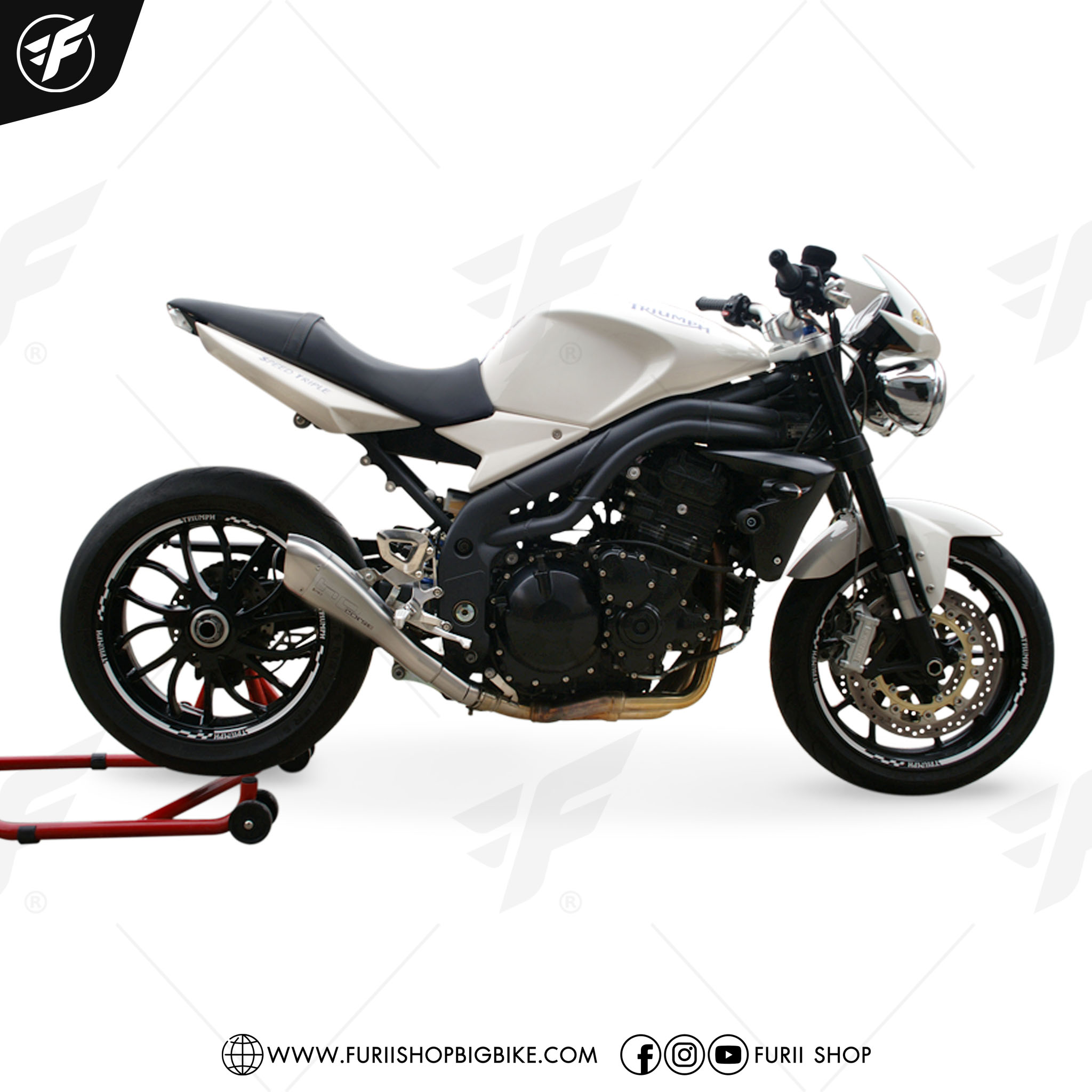 ท่อ HP CORSE SLIP ON HYDROFORM SILVER FOR Triumph Street Triple 675 13-16