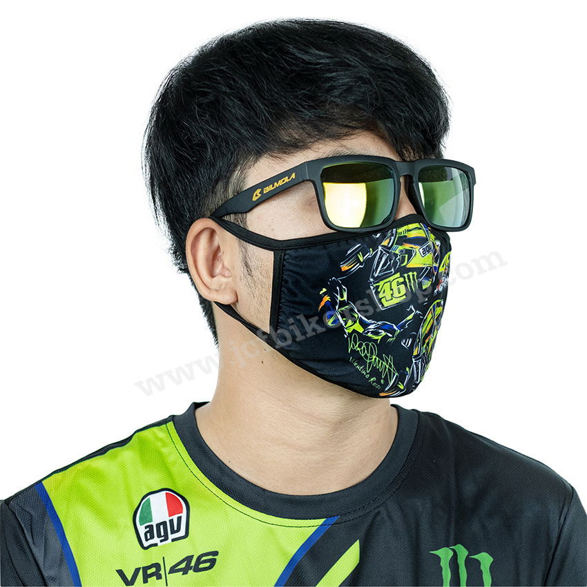 moto gp ผ้าปิดจมูกลาย46 กันมลภาวะผ้านาโนแห้งไวที่เปลี่ยนแผ่นกรองลวดลายคมชัด