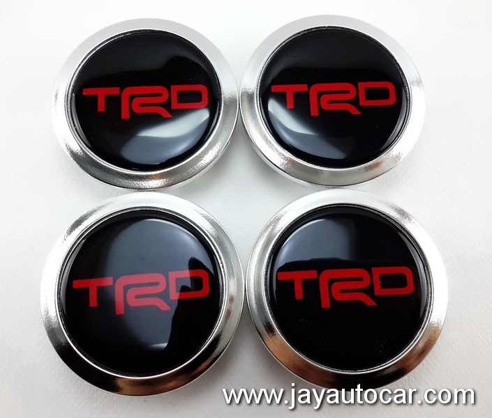 ฝาล้อรถยนต์ สำหรับ ล้อแม็ก สติ๊กเกอร์ TRD สีเงิน โครมเมี่ยม ขนาด 58 มิล 1ชุด 4ชิ้น สำเนา