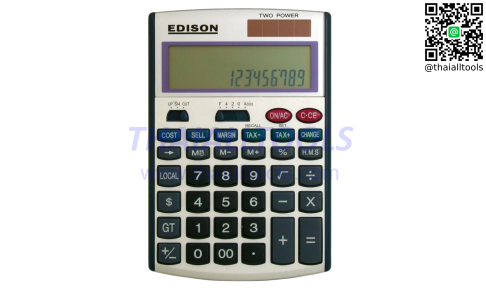 เครื่องคิดเลข FC036 12-DIGIT CALCULATOR WITH 3 LINE DISPLAY EDISON