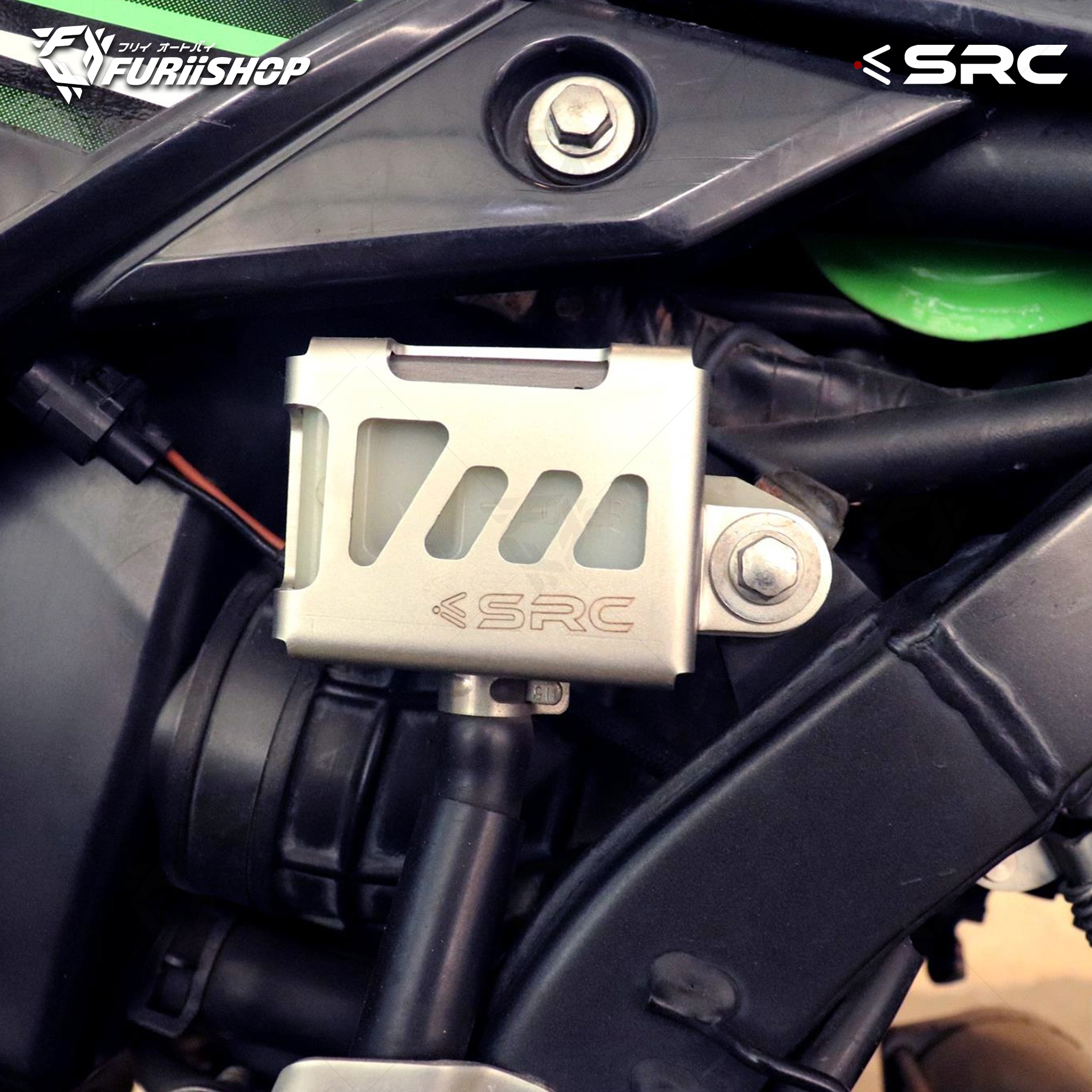 การ์ดกะปุกน้ำมัน REAR BRAKE RESERVOIR COVER For Kawasaki KLX 250 / DTX 250