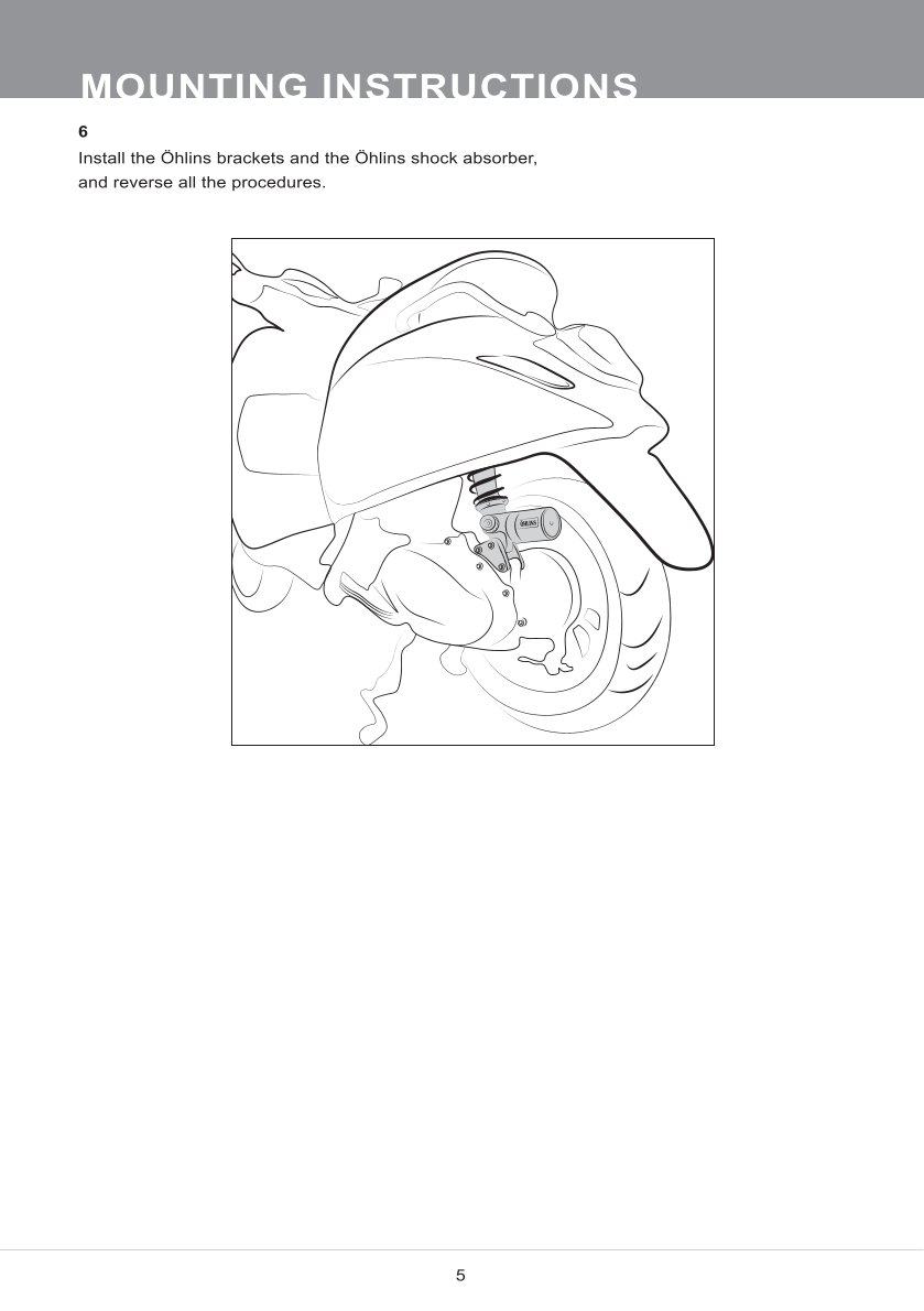 โช๊คหลังแต่ง Ohlins PI502 For Vespa Sprint 150 ABS 2017-2025