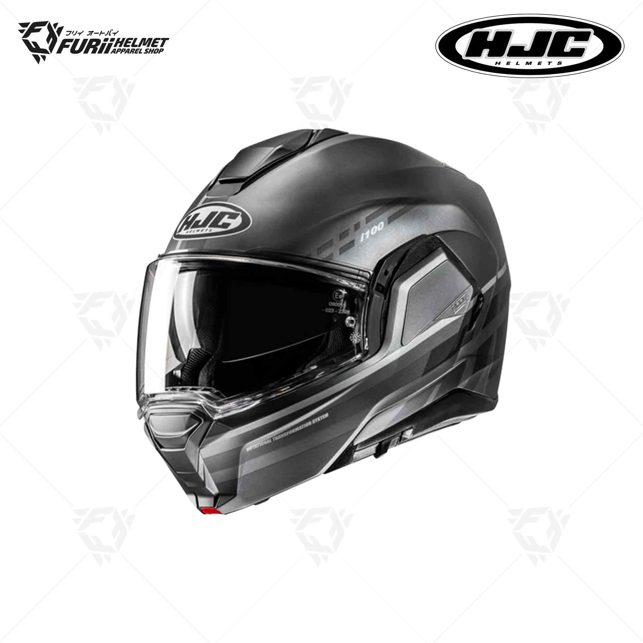 หมวกกันน็อค HJC I100 Modular & Flip-Back SYSMA MC5SF สีดำ/เทา ผิวด้าน (มี มอก.)