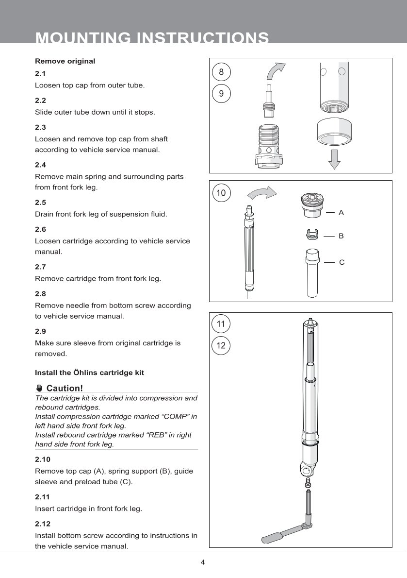 สปริงโช้คหน้า Ohlins FKA110 For Honda CRF1100 Africa Twin DCT (Showa) 2020-2023