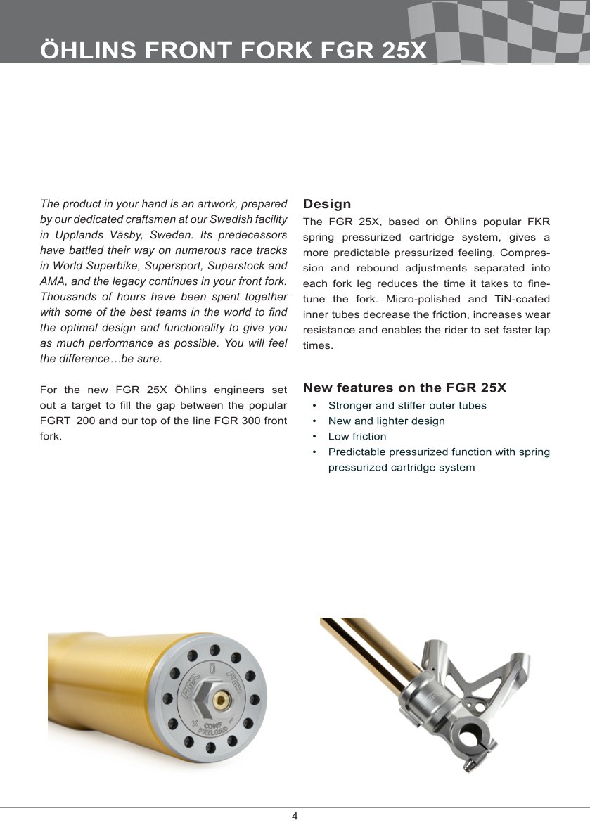 โช้คหน้า OHLINS FGR252 FOR Yamaha YZF R6 2017-2024