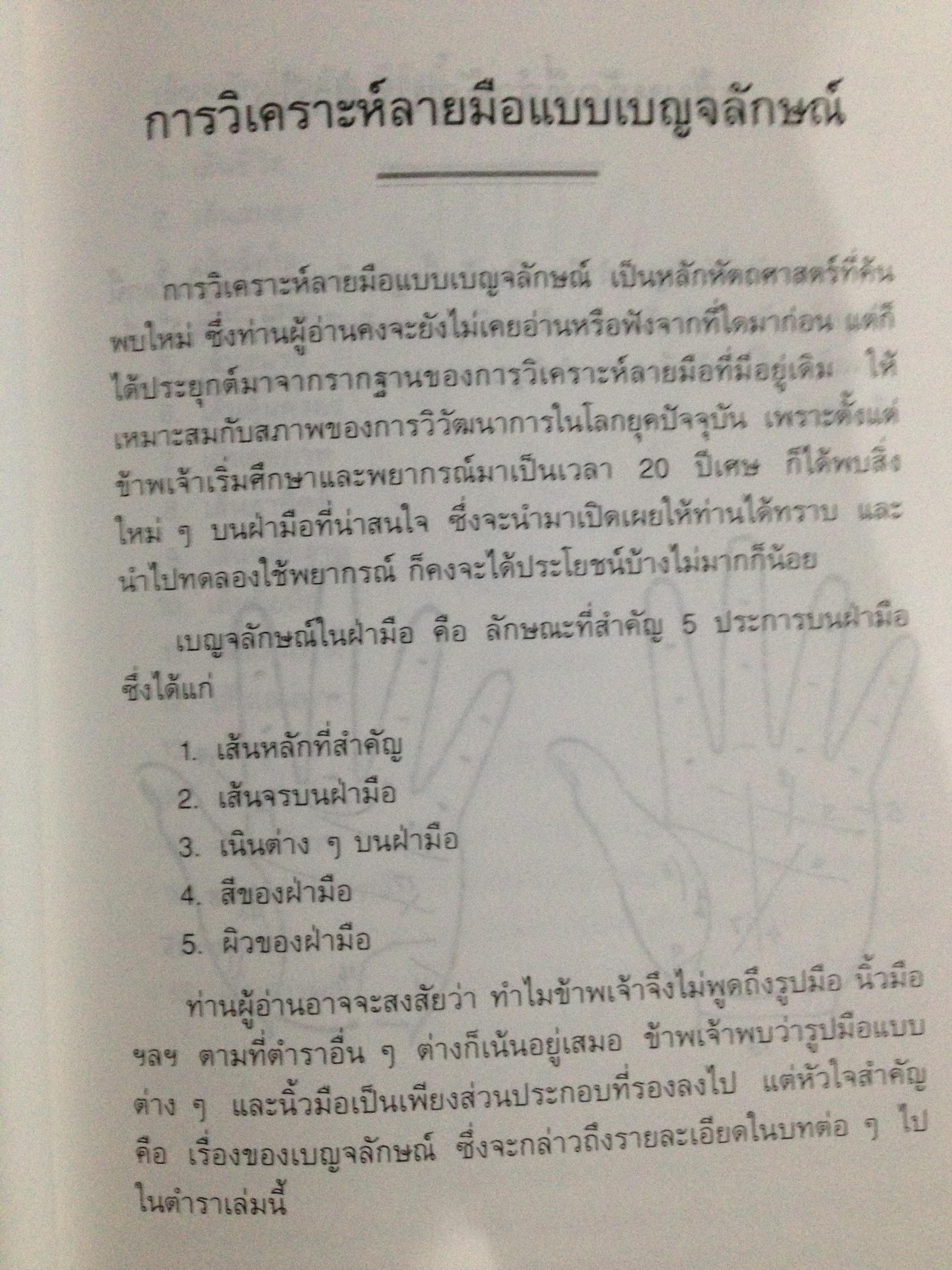 1)ลายมือนำโชค ความรู้ใหม่ในหัตถ์ลักษณ์ศาสตร์. 2) เส้นลายมือสื่อใจ. 3) การวิเคราะห์ลายมือแบบเบญจลักษณ์ 4) หลักการวิเคราะห์ ลักษณะลายมือ 0 กก.