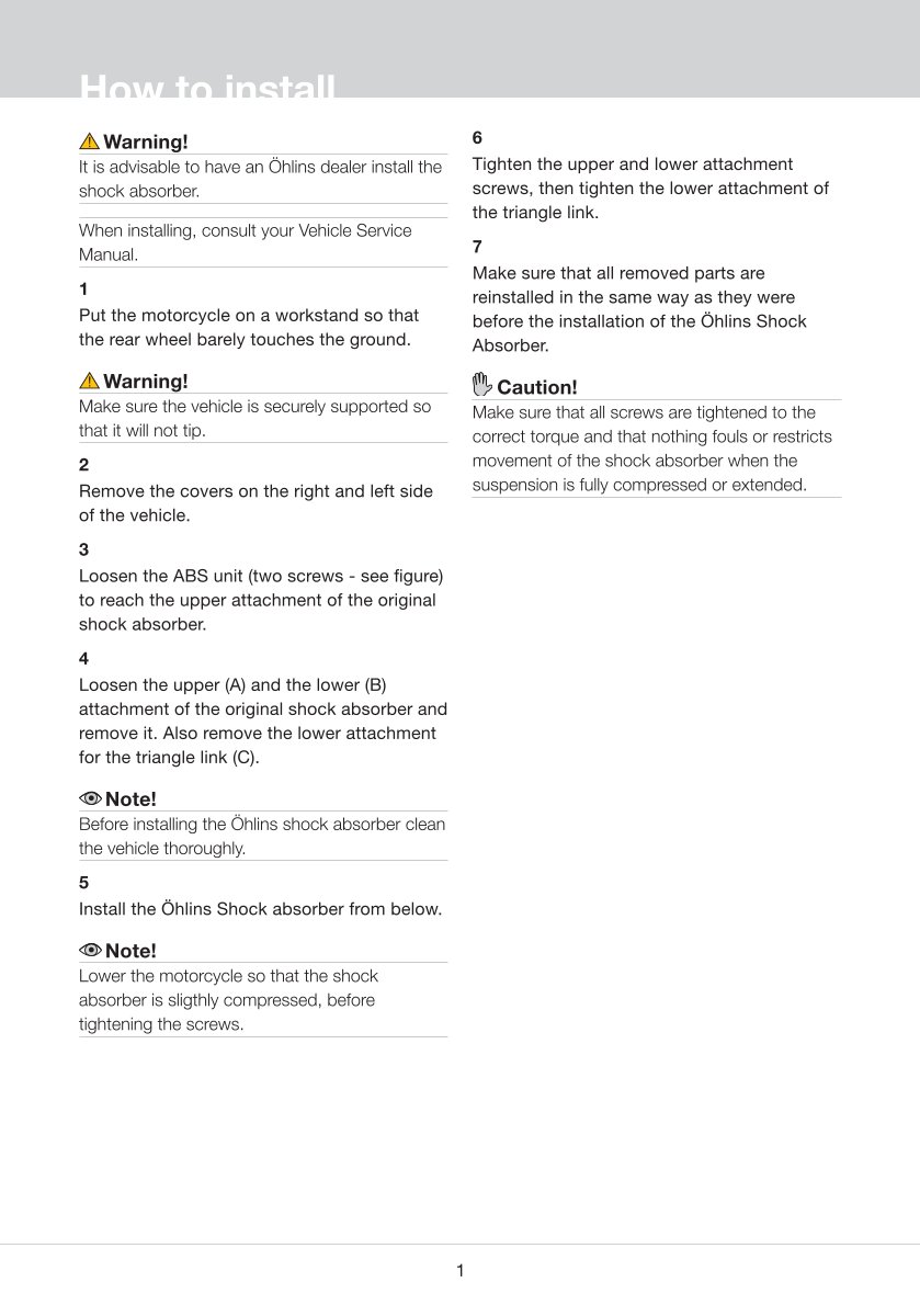 โช๊คหลังแต่ง Ohlins YA009 For Yamaha FZ 1 ปี 2006-2013