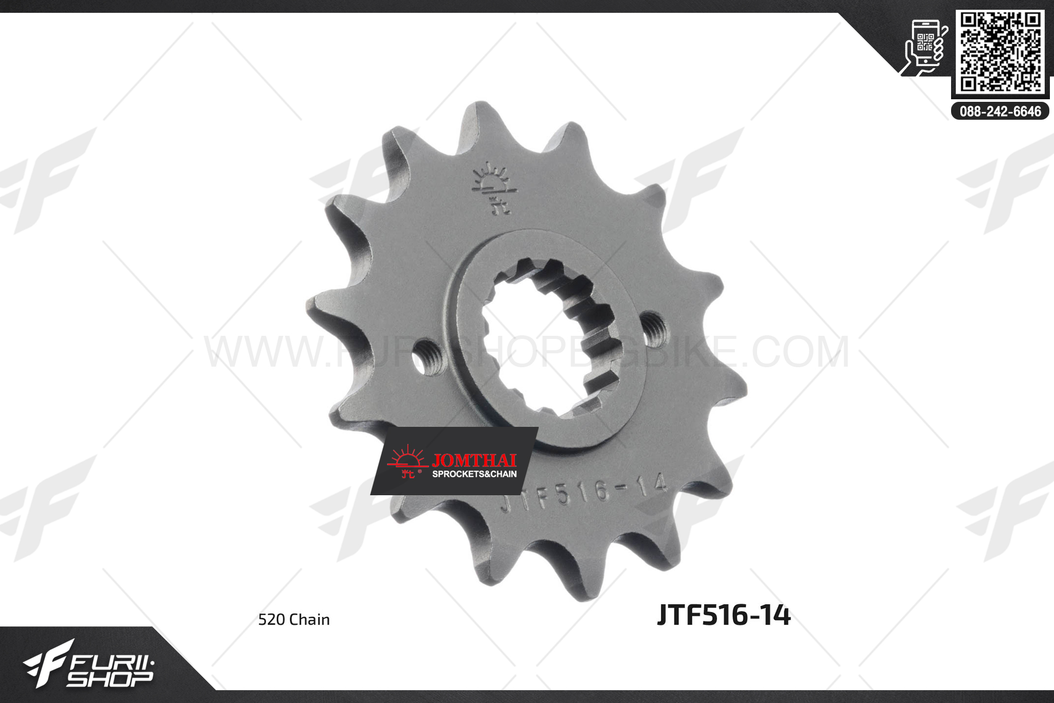 สเตอร์หน้า JOMTHAI (พระอาทิตย์) 14ฟัน รหัส JTF516-14 FOR KLX250
