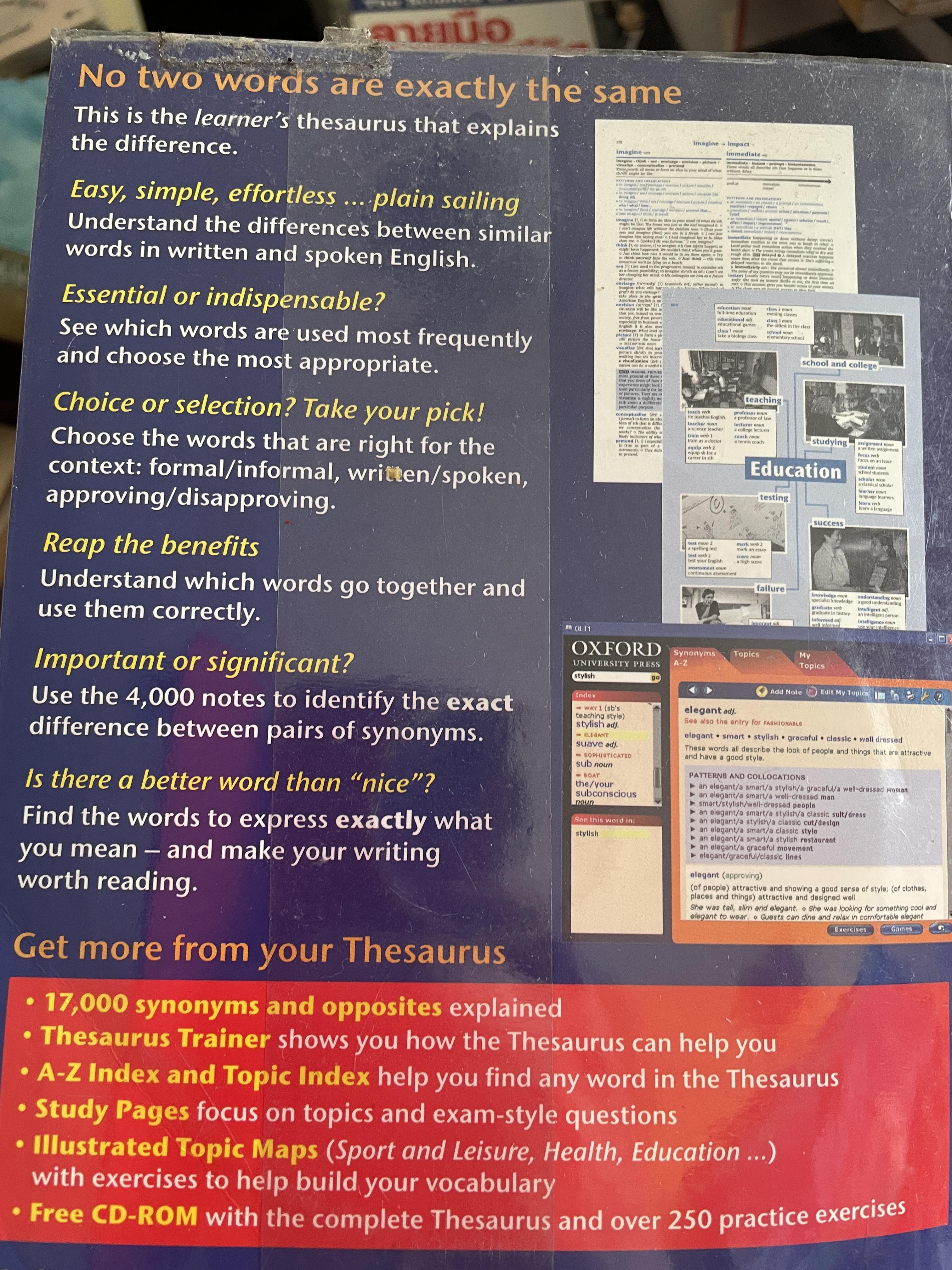 Oxford Learner’s THESAURUS. A DICTIONARY of Synonyms แถม DVD จำนวน 1 แผ่น 4,500 กรัม