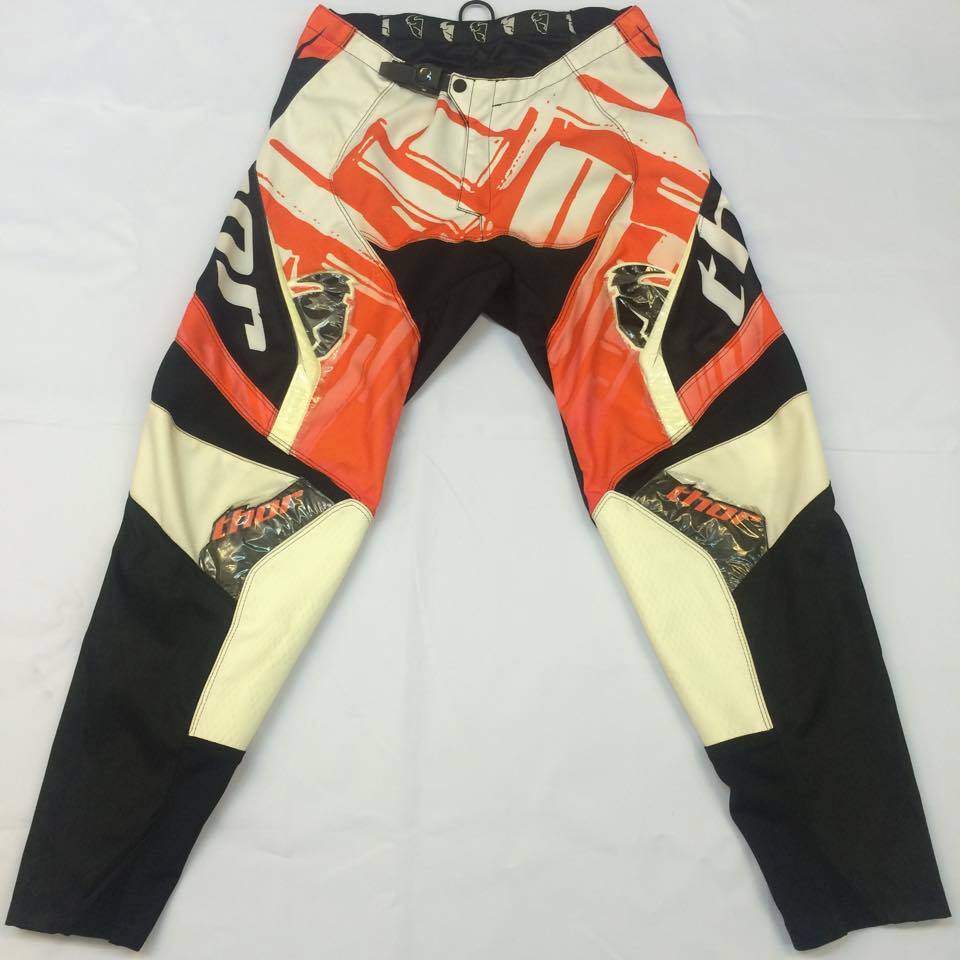 กางเกงวิบาก Motocross ส้ม-ขาว-ดำ