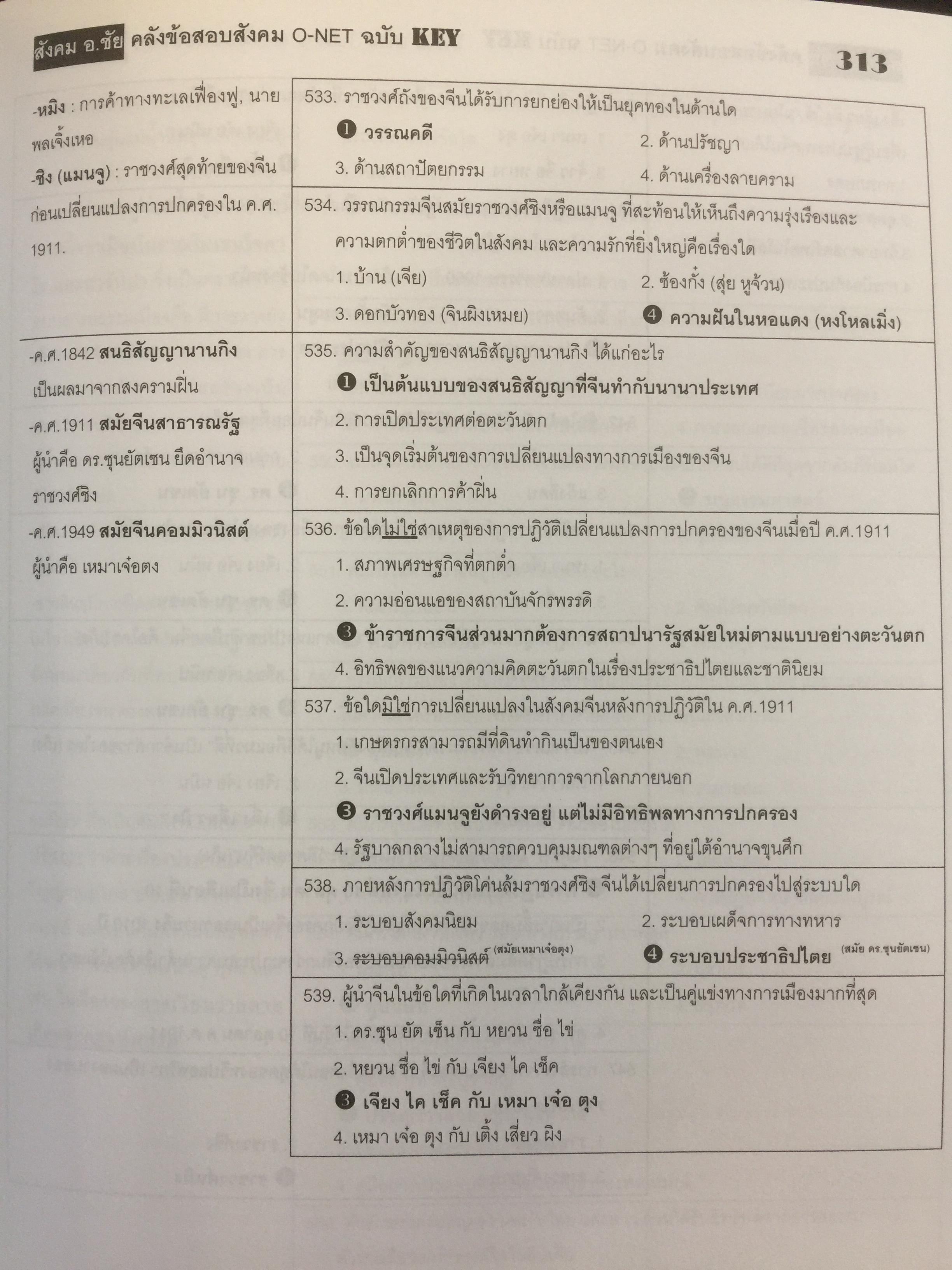 คลังข้อสอบสังคม O-NET ฉบับ KEY สังคมศึกษา ศาสนา และวัฒนธรรม โตย ชัย ลาภเพิ่มทวี 2,800 กรัม