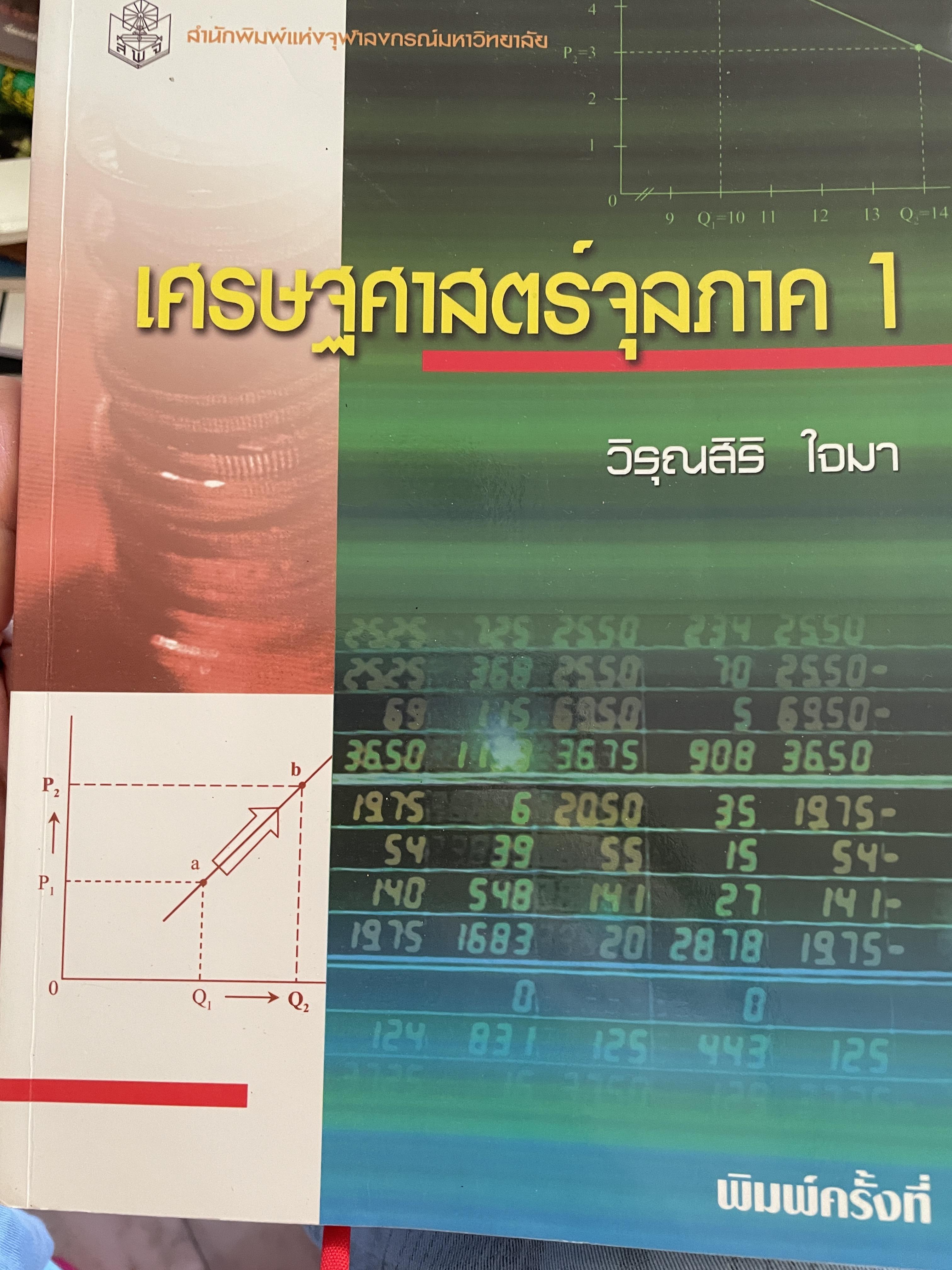 เศรษฐศาสตร์จุลภาค 1 ผู้เขียน วิรุณสิริ ใจมา สำนักพิมพ์แห่งจุฬาลงกรณ์มหาวิทยาลัย 0 กก.