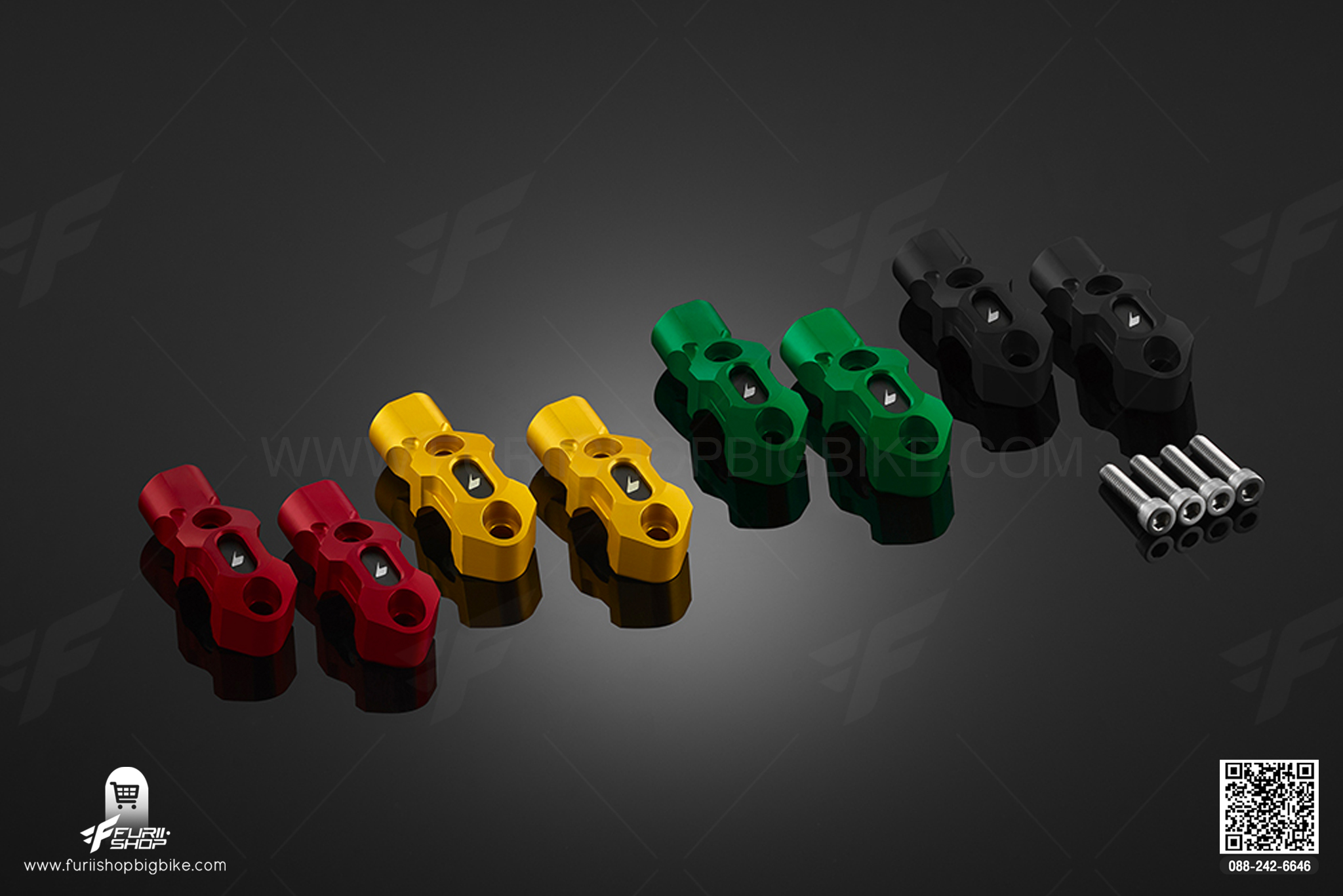 Rotating Bar Clamps With Mirror Hole (2 Pieces) Bikers Versys650ABS 2015-2020