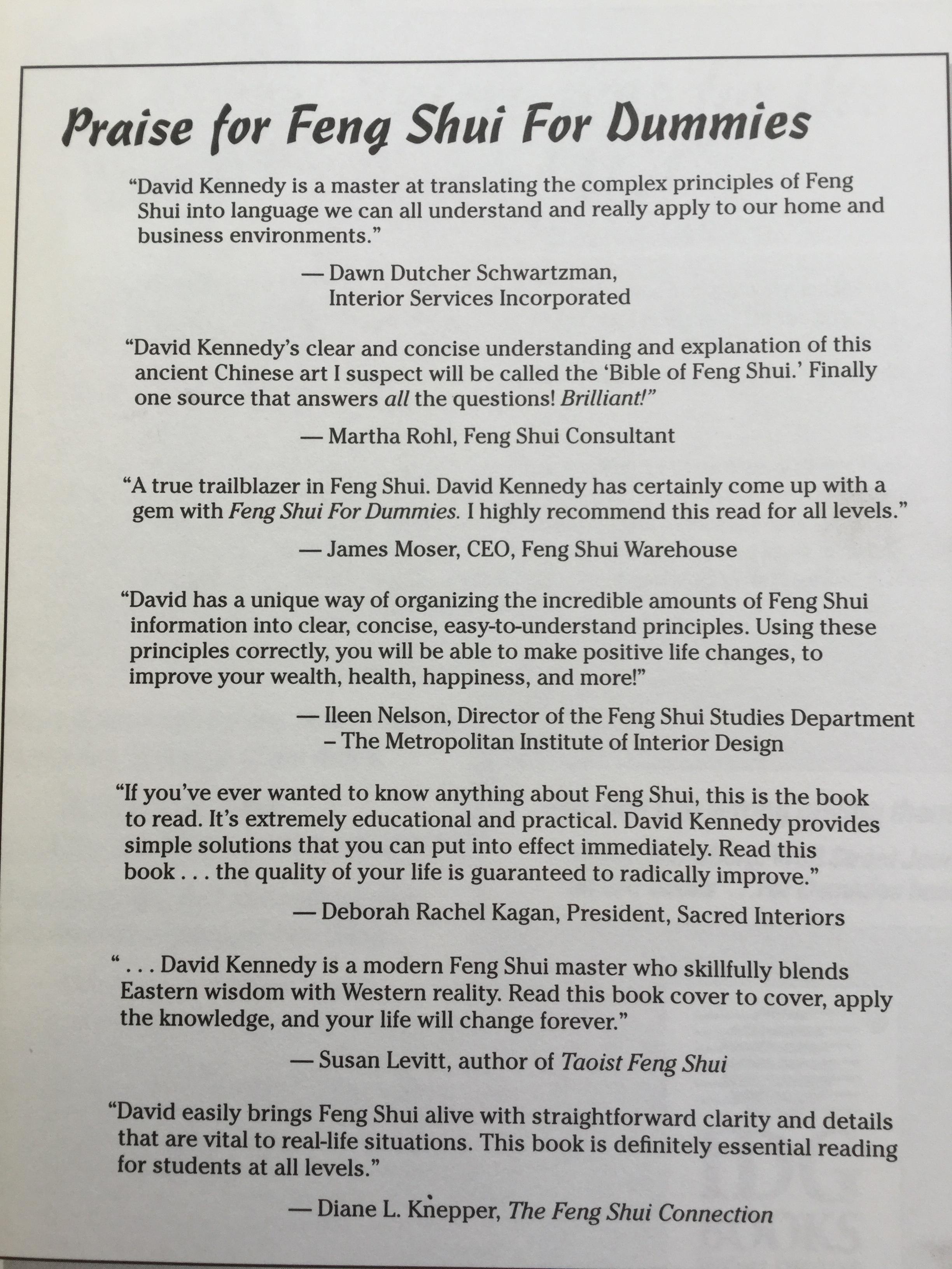 Feng Shui for Dummies. If You've ever wanted to know anything about Feng Shui this is the book to read. ผู้เขียน David Daniel Kennedy 0 กก.