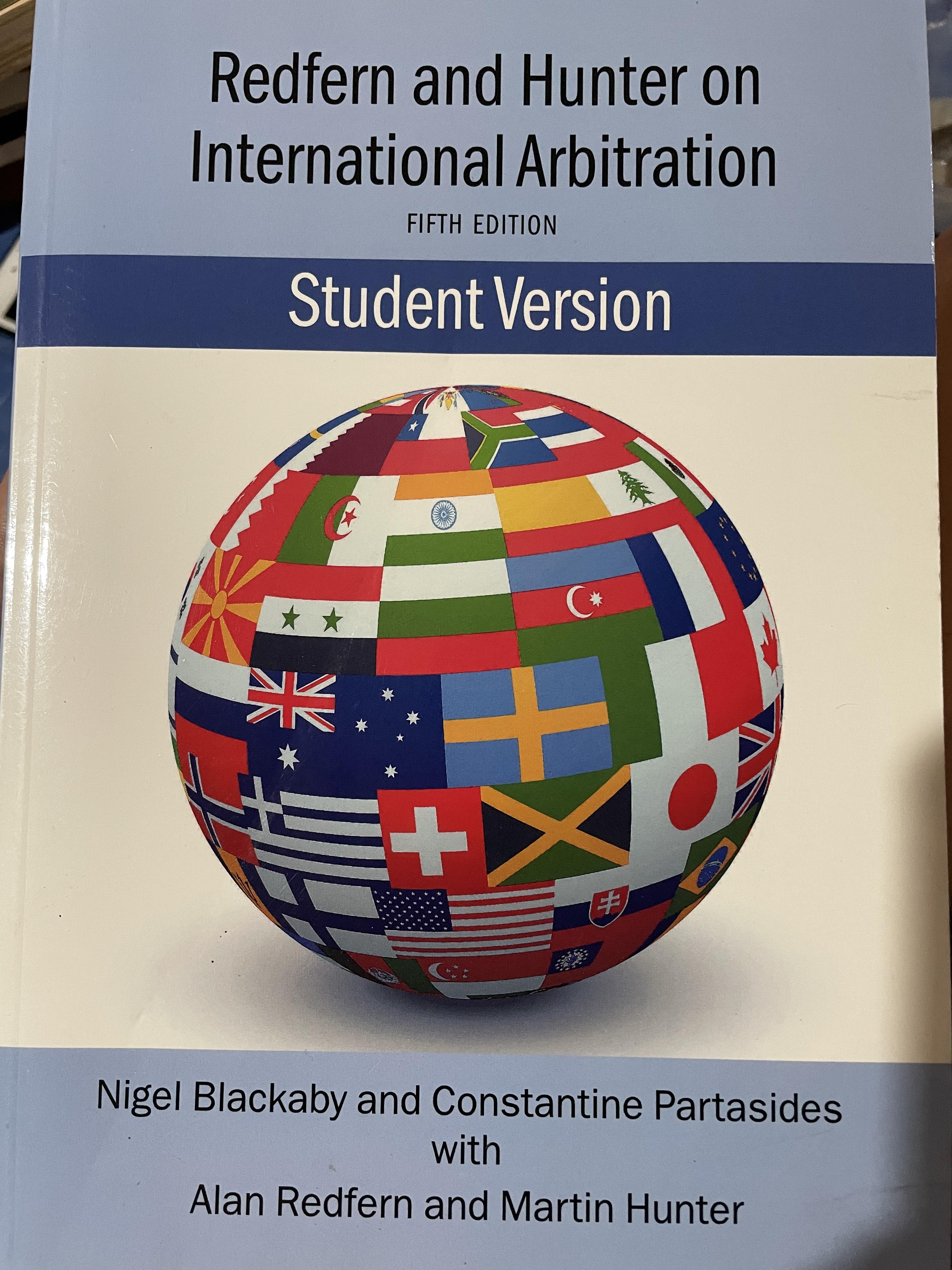 Redfern and Hunter. on. International Arbitration. fifth edition. Student. Version. 0 กก.