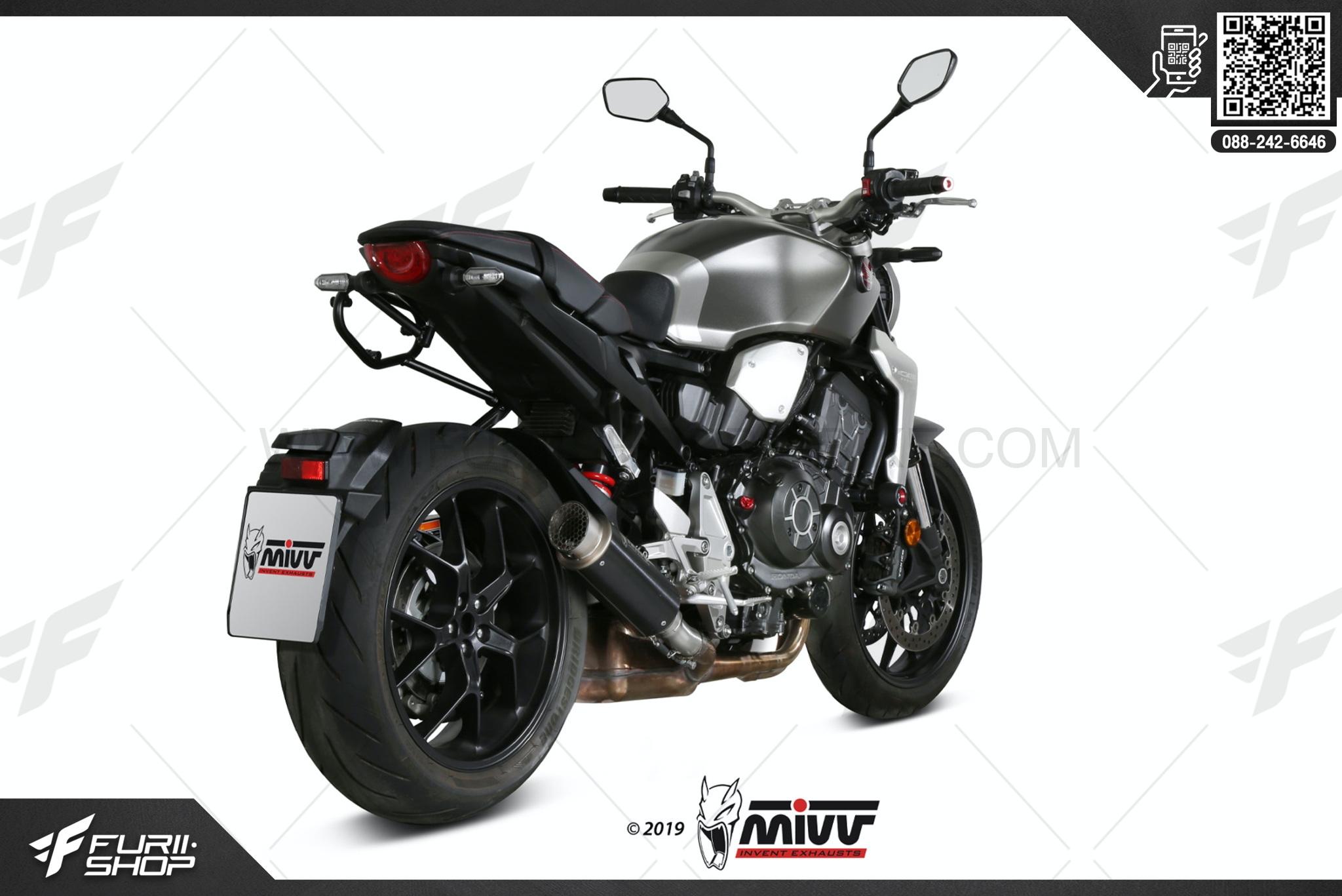 ท่อมอเตอร์ไซค์ MIVV SLIP-ON GP PRO STEEL BLACK FOR HONDA CB1000R 2018 ท่อแต่ง ท่อสูตร ท่อบิ๊กไบค์ ท่อBigbike ท่อไอเสีย