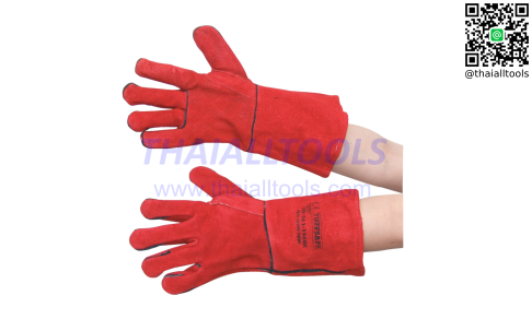ถุงมือ LINED SPLIT LEATHER GAUNTLETSWITH REINFORCED THUMB RED TUFFSAFE