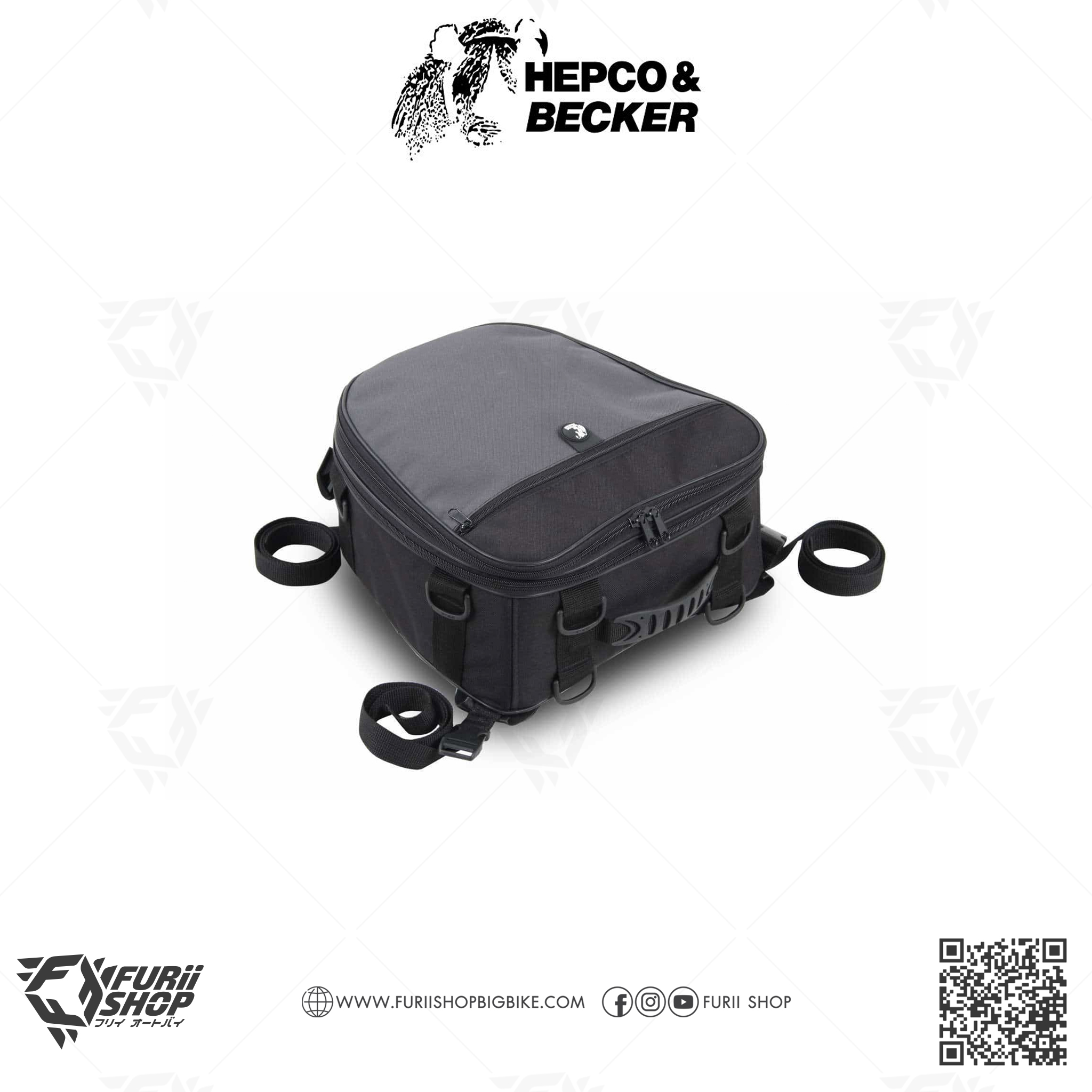 กระเป๋าติดถัง HEPCO & BECKER : Small Sport Star Tank bag 18-28 Liters Black