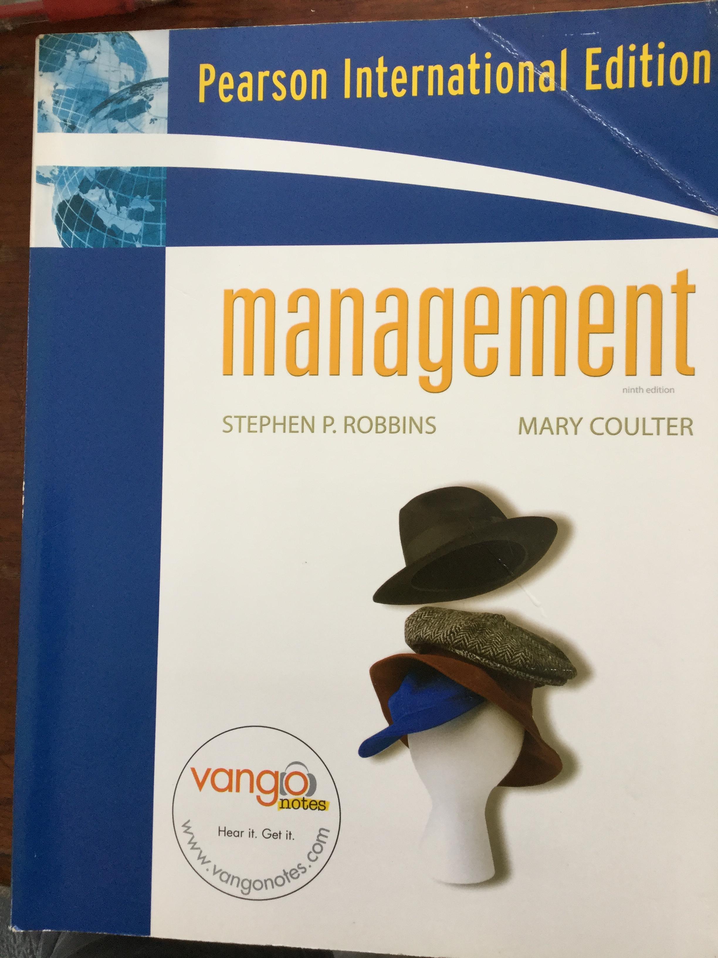 Management Pearson International Edition. ผู้เขียน Stephen P.Robbins และ Mary Coulter. Ninth Edition 0 กก.