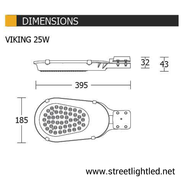 โคมไฟถนนled 25w รุ่น Viking ยี่ห้อ BEC (แสงส้ม)