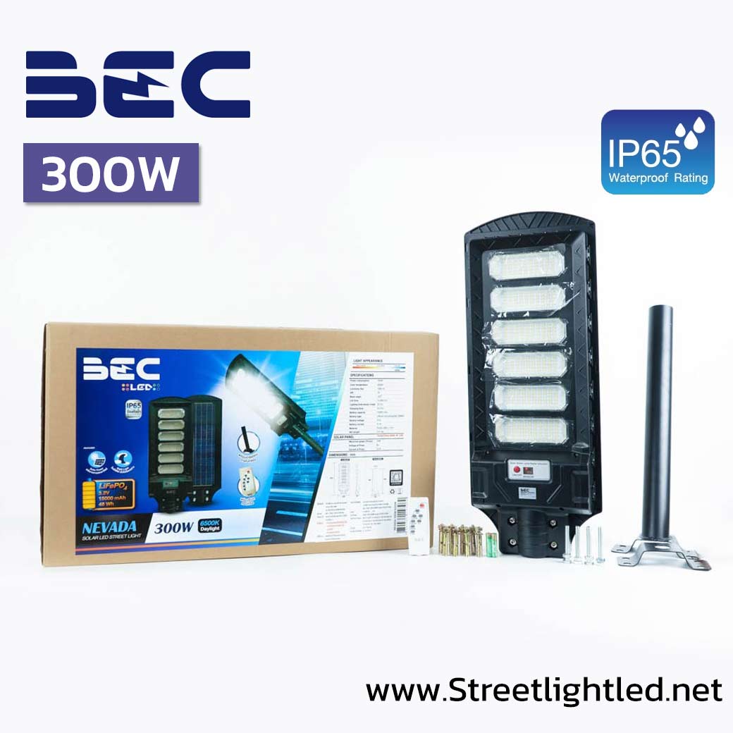 โคมไฟถนนโซลาร์เซลล์ LED รุ่น NEVADA 300W