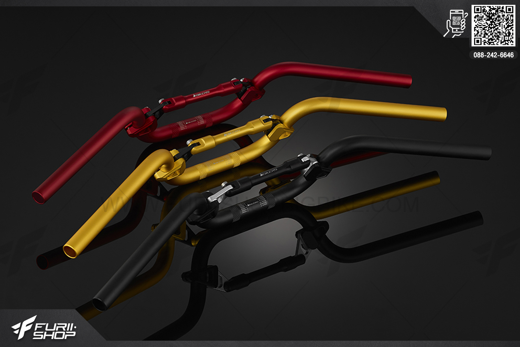 ชุดแฮนด์บาร์พร้อมแกนค้ำแฮนด์ (Handle Bar With Cross Bar) Bikers Honda PCX 150 (2016-2017) แฮนด์มอร์เตอร์ไซค์ แฮนด์บิ๊กไบค์ handlebar แฮนด์บาร์