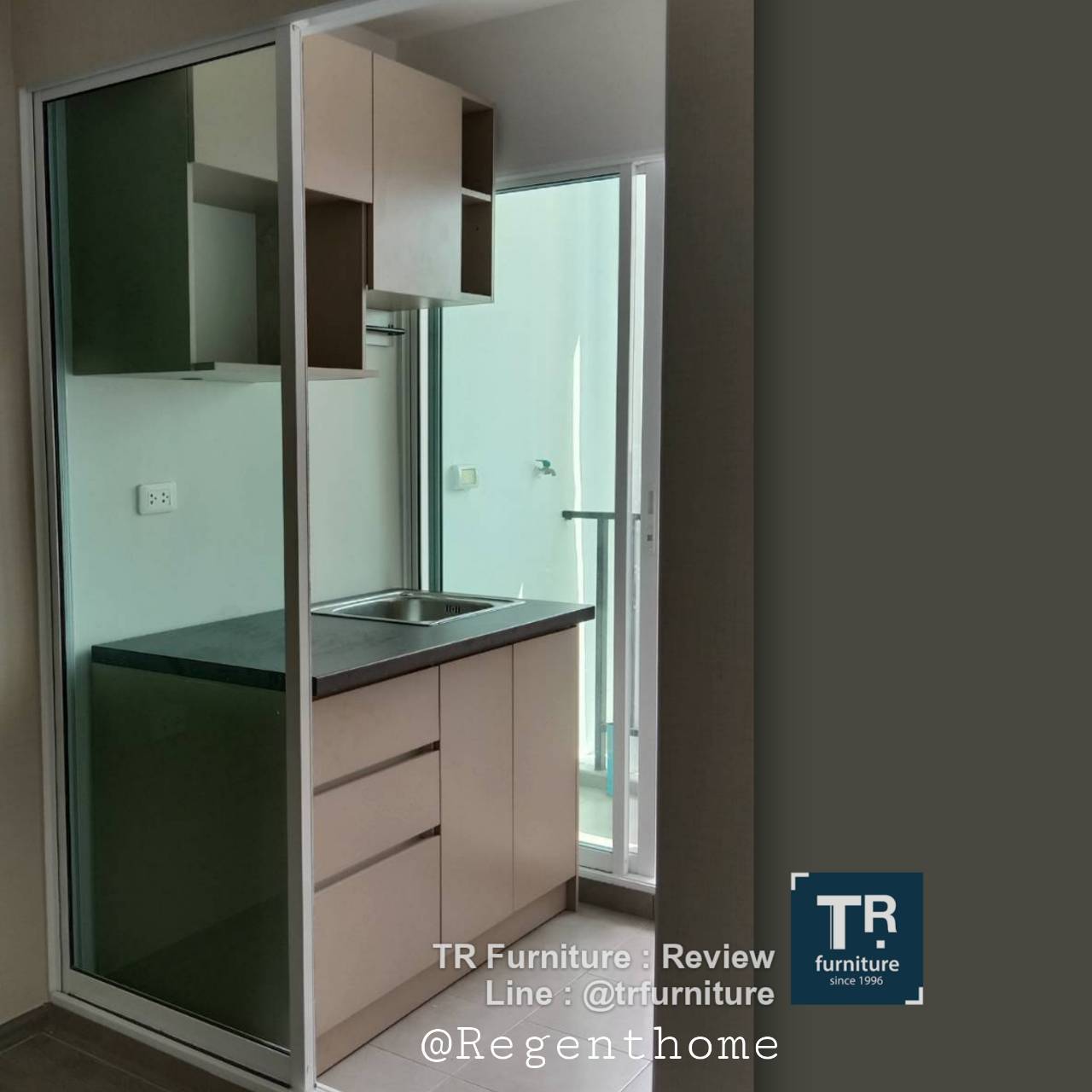 ชุดตู้ครัวสำเร็จรูป รุ่น Saffron 1.2 ม. Top เรียบ