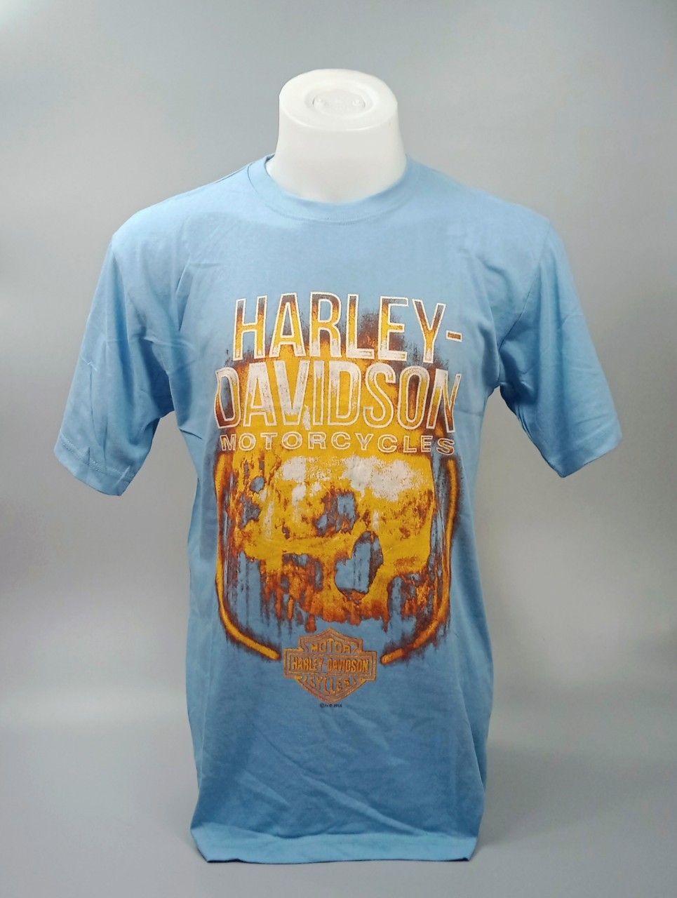 เสื้อยืดแขนสั้น H-D ลายกระโหลก #04 ฟ้าอ่อน M