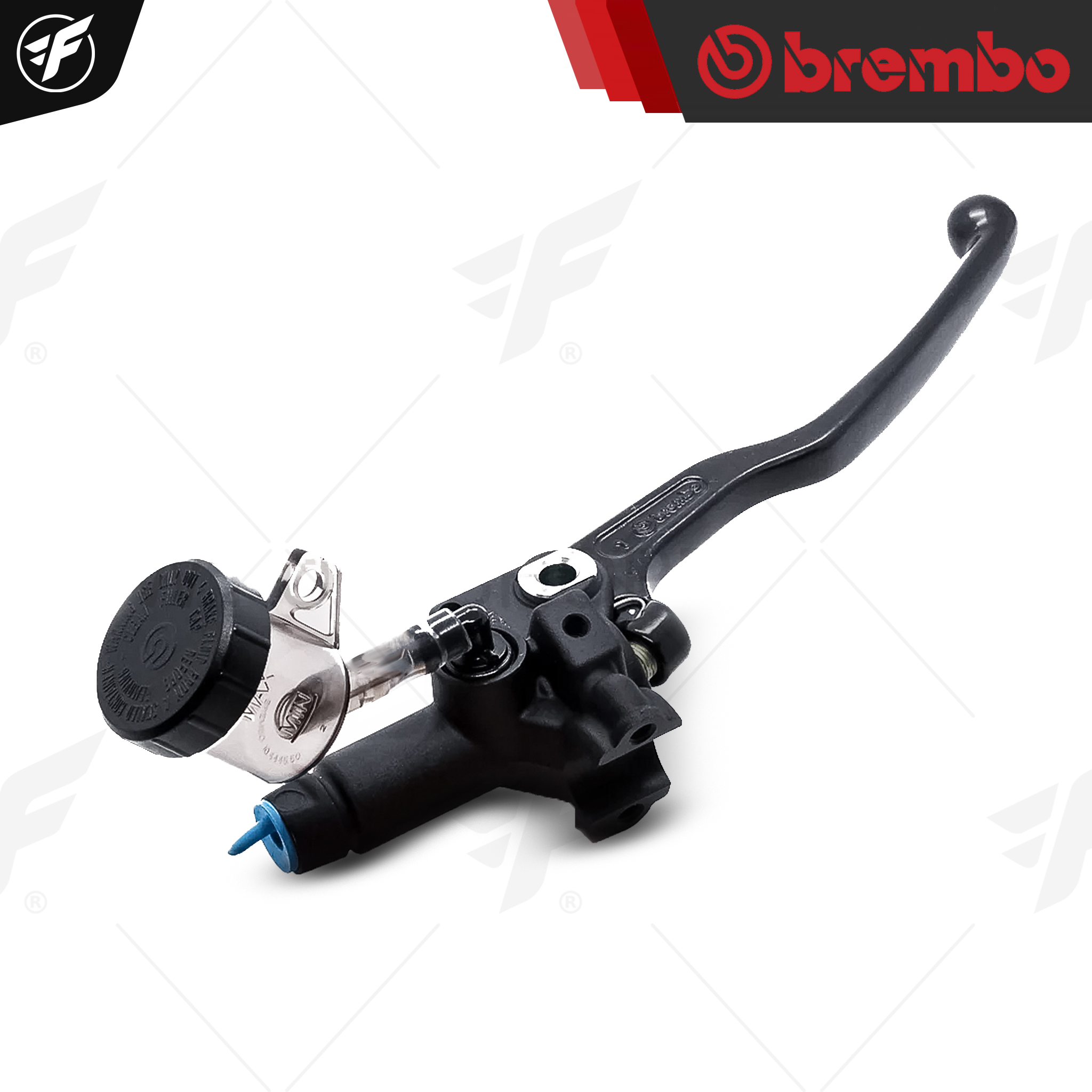 ปั๊มเบรค Brembo ฐานดำเบอร์ 16 + กระปุกชา (ไม่มีประกบหลัง และสวิตซ์)