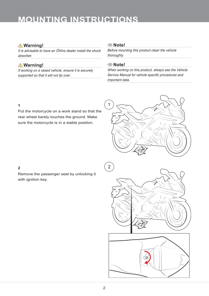 โช๊คหลังแต่ง Ohlins HO110019 For Honda Wave 110 ปี 2014