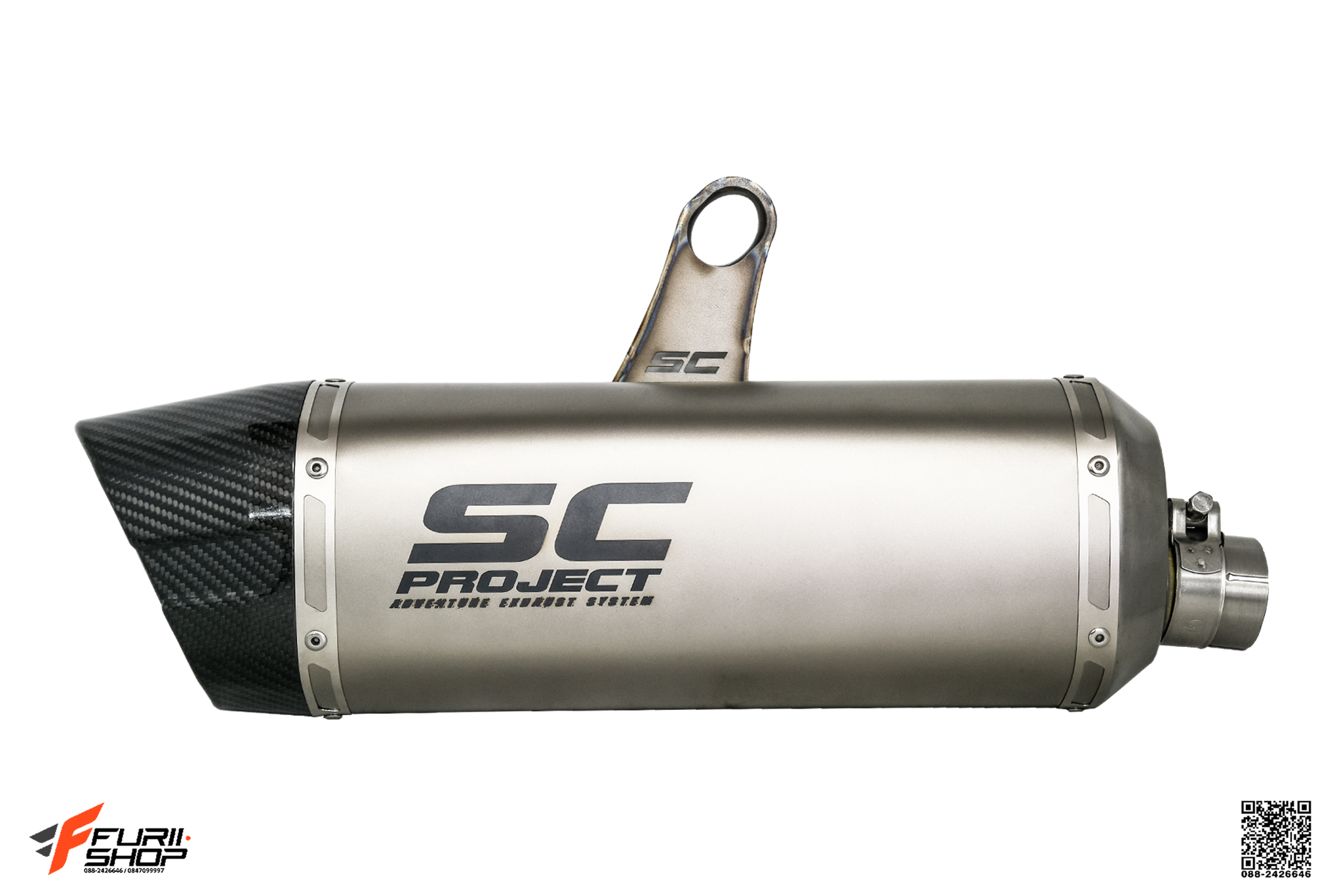 ท่อมอเตอร์ไซค์ SC PROJECT Adventure Muffler, Titanium, with Carbon fiber end cap FOR HONDA AFRICA TWIN ท่อแต่ง ท่อสูตร ท่อบิ๊กไบค์ ท่อBigbike ท่อไอเสีย